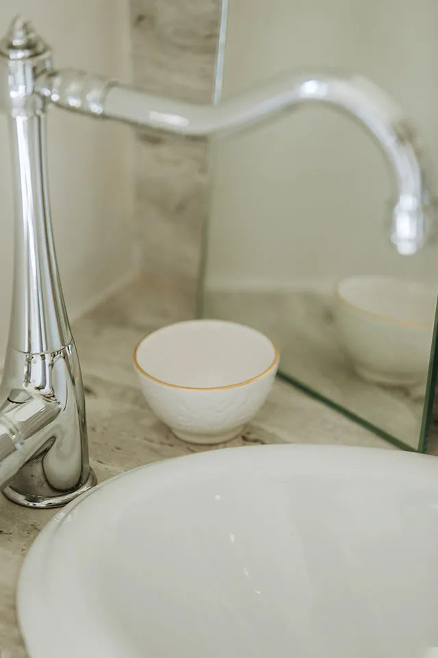2 Mini Snack Bowls - White Gold Imprint