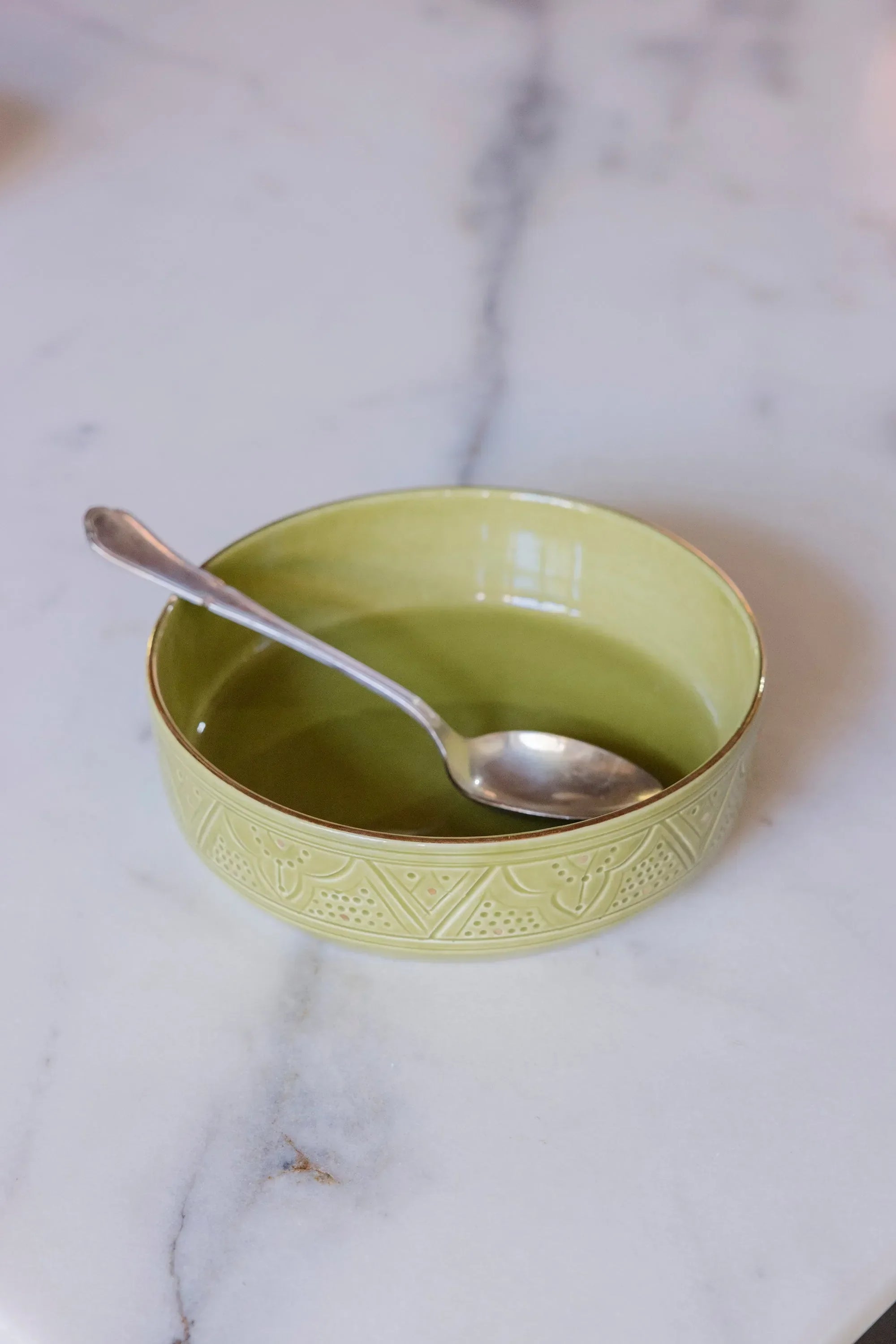 Straight Serving Plate - Khaki Gold Imprint