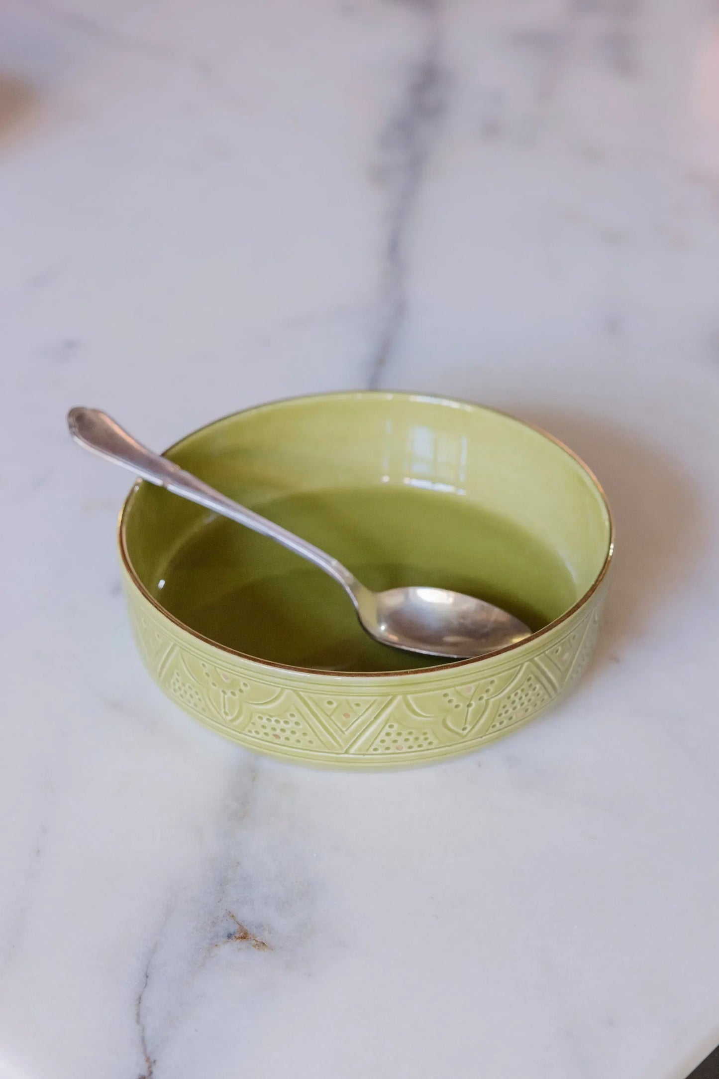 Straight Serving Plate - Khaki Gold Imprint