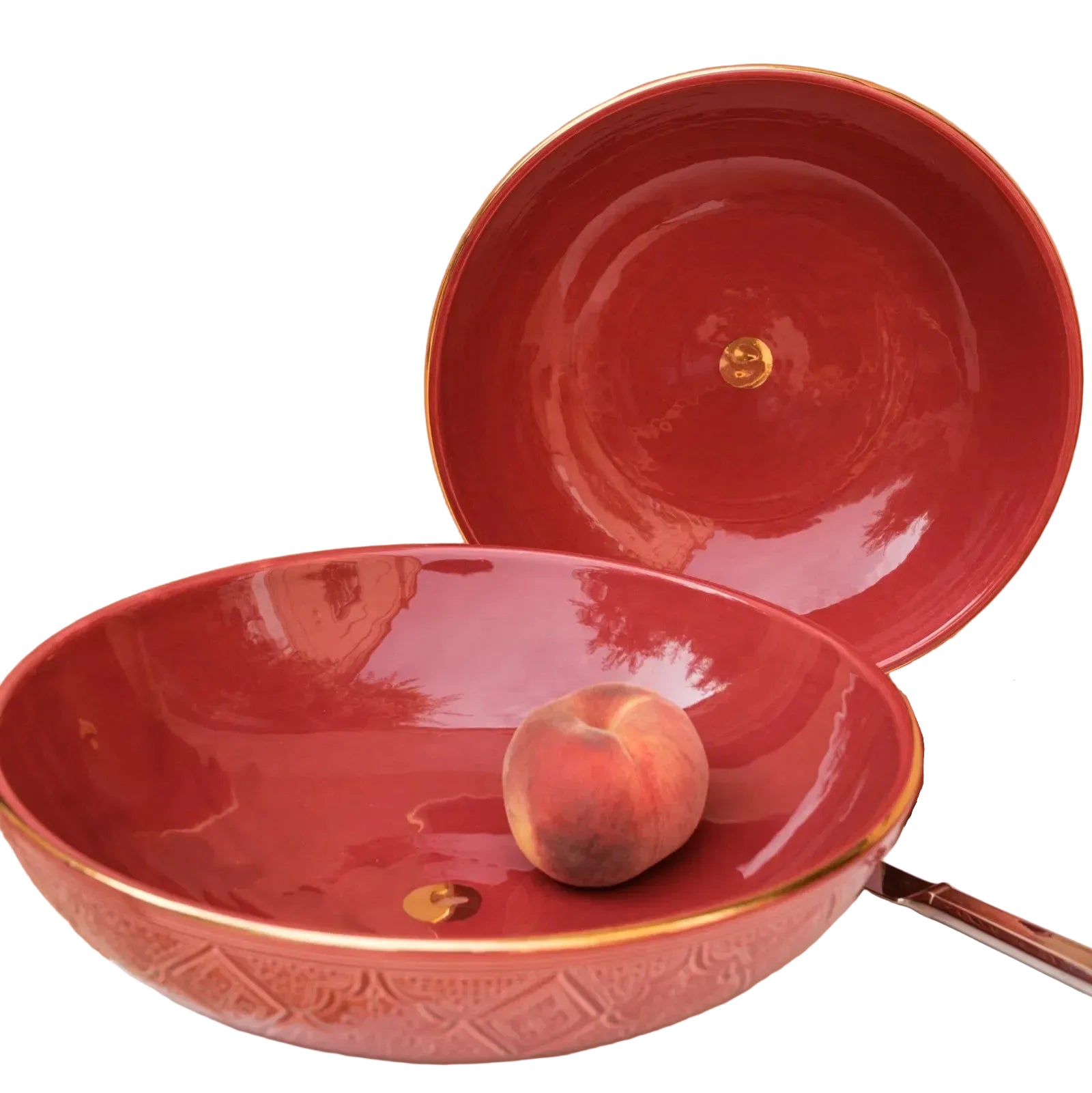 Shallow Salad Bowl - Aubergine Gold Imprint