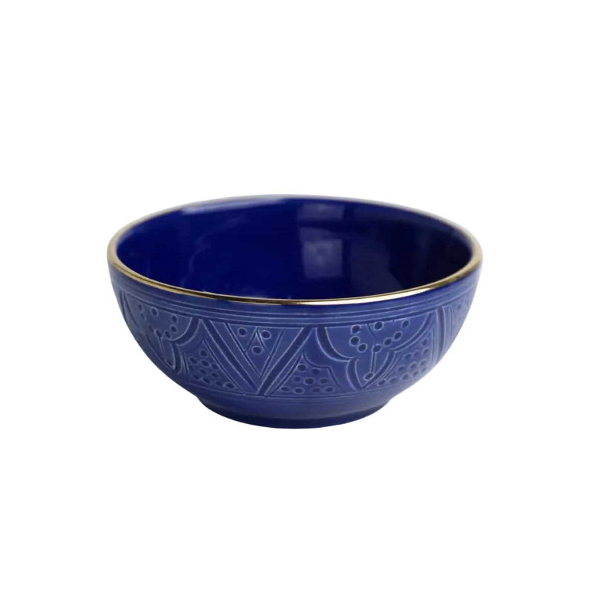 Round Salad Bowl - Majorelle Blue Gold Imprint