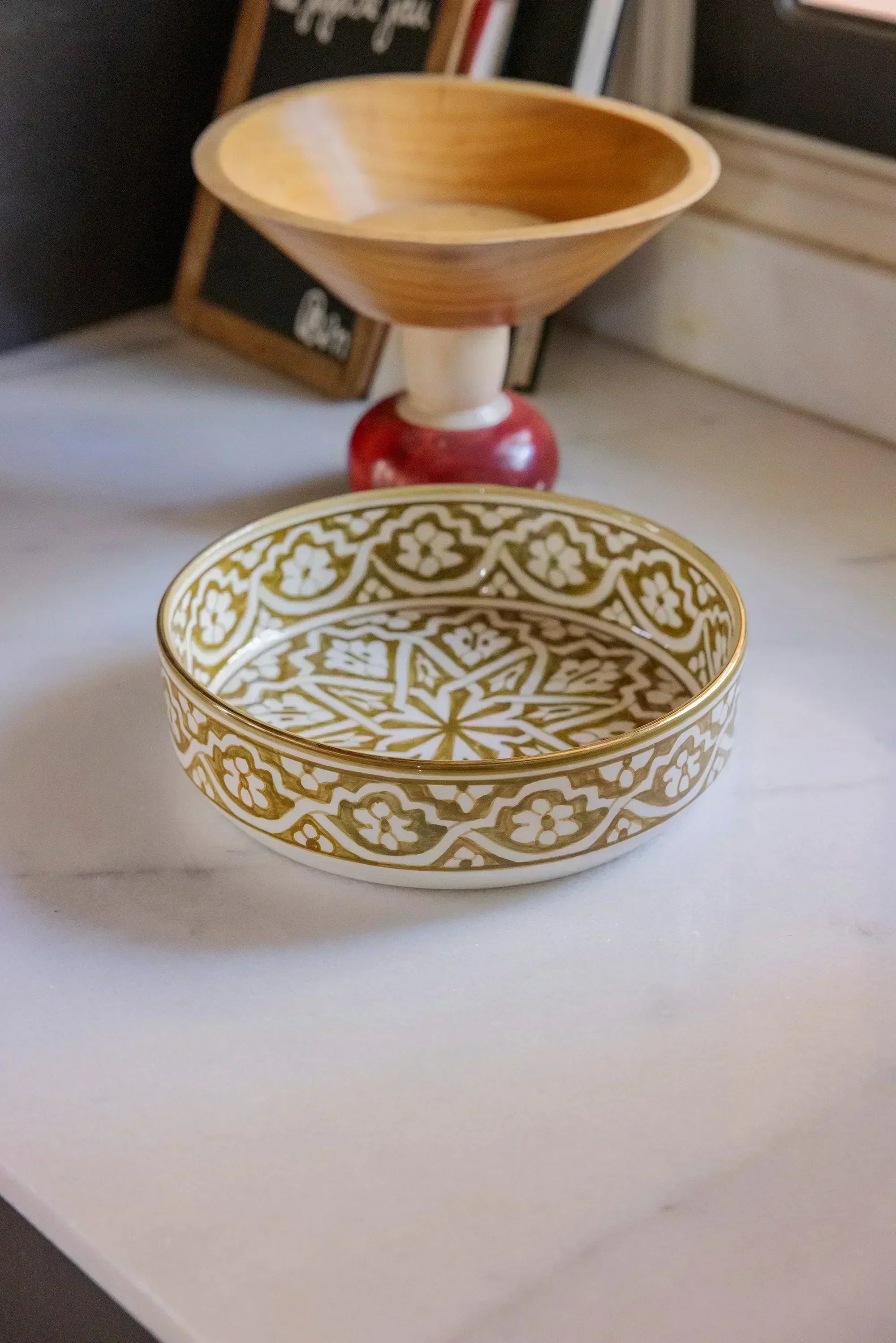 Straight Serving Plate - Fassia Khaki Gold