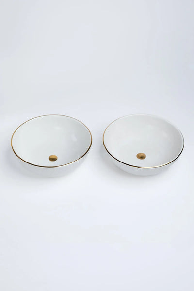 Shallow Bowl - White Gold Imprint