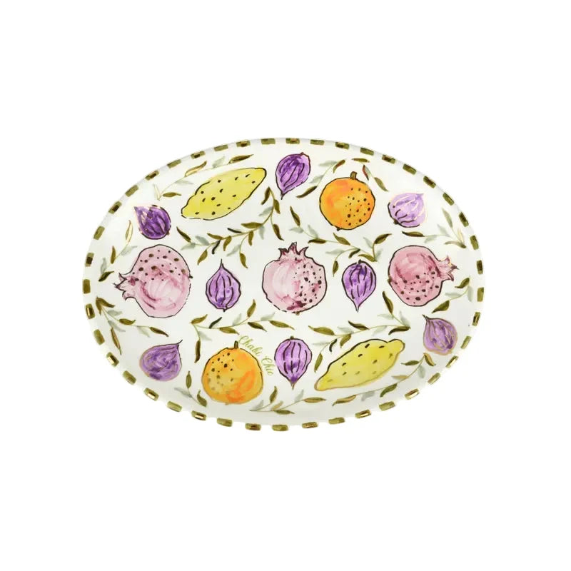 Large Oval Plate - Tutti Frutti Gold