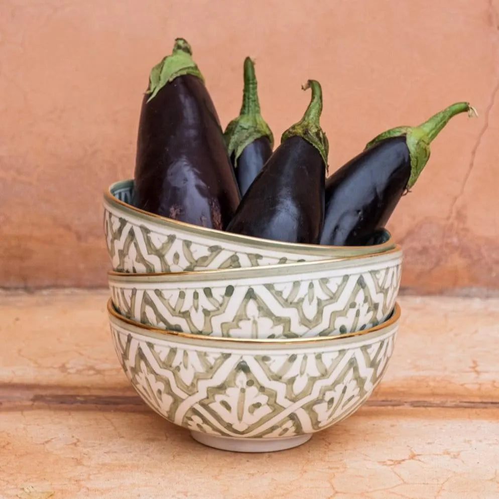 Round Bowl and Salad Bowl - Fassia Mint Gold