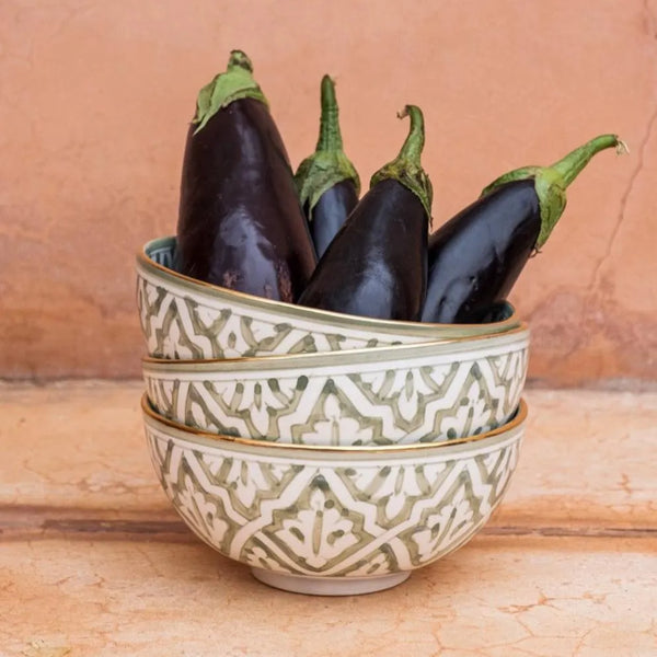 Round Bowl and Salad Bowl - Fassia Mint Gold