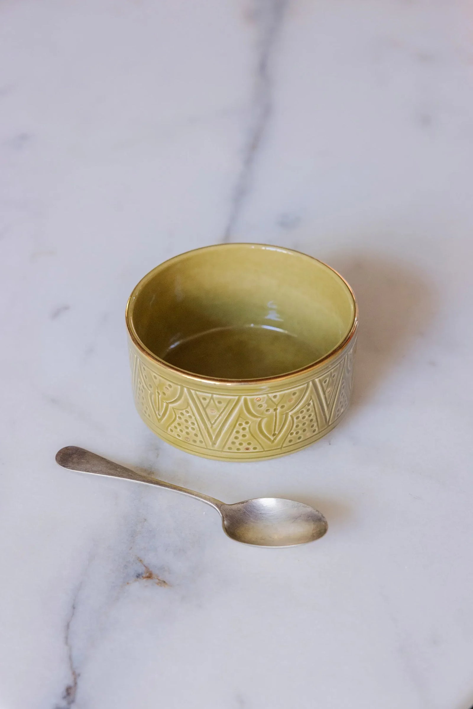 Straight Serving Plate - Khaki Gold Imprint