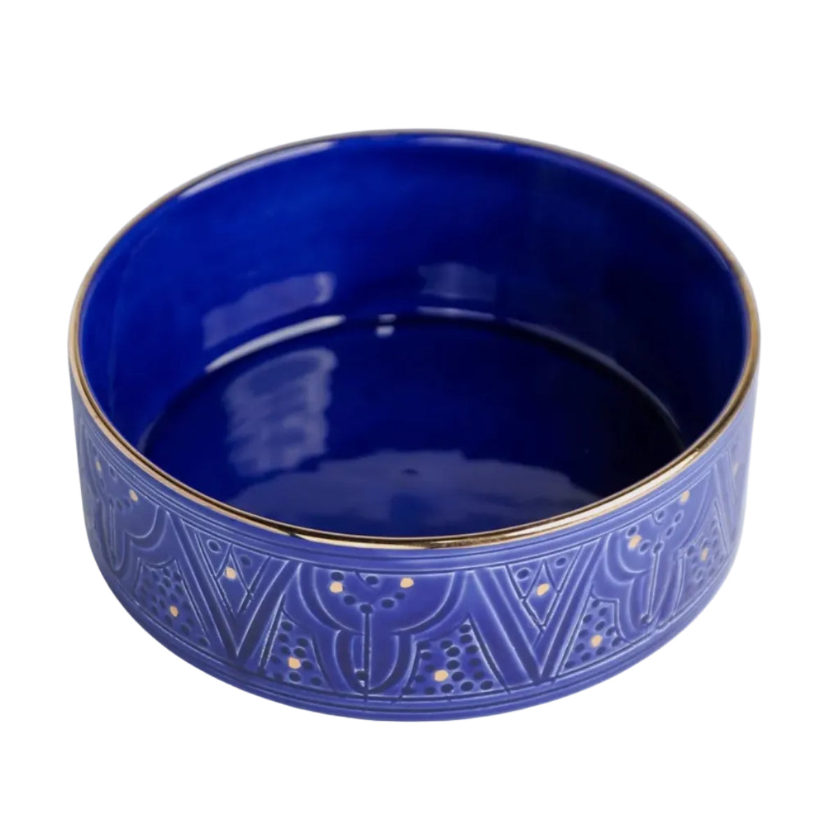 Straight Serving Plate - Majorelle Blue Gold Imprint