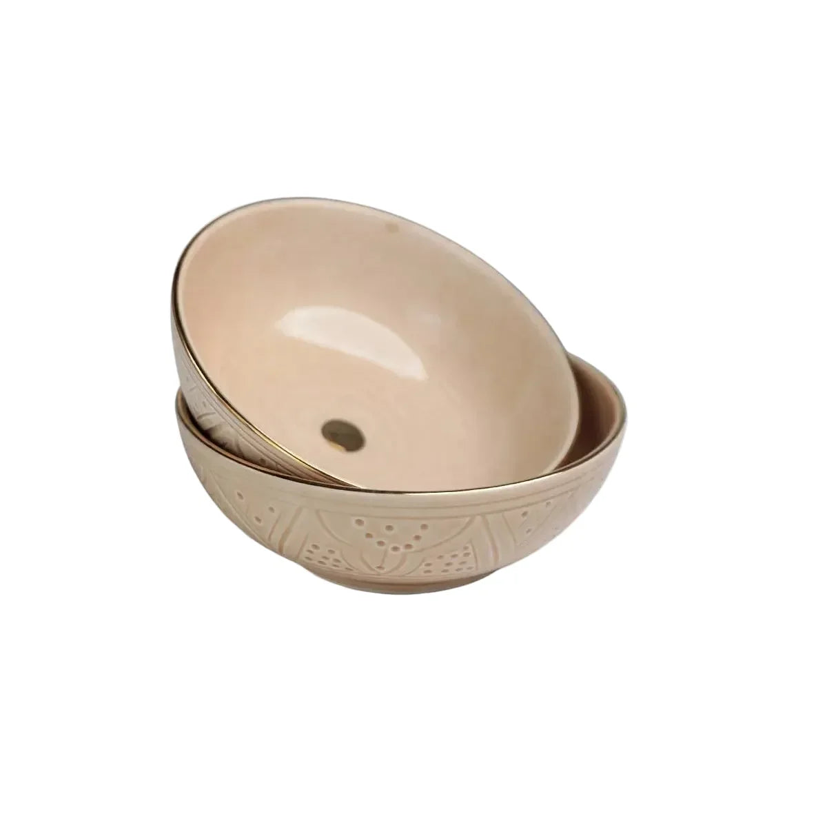 Large Shallow Bowl - Sahara Gold Imprint