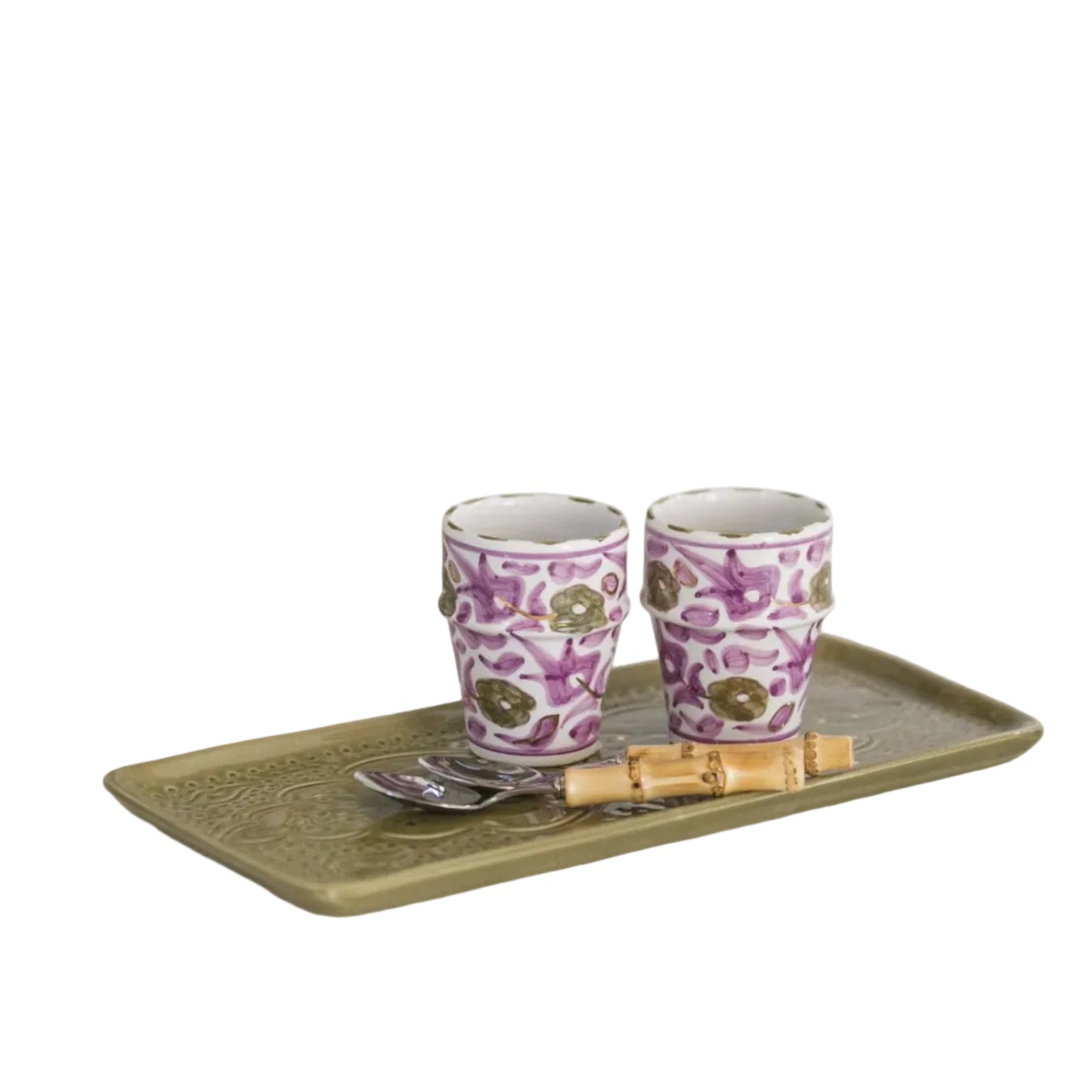 Long Rectangular Tray - Khaki Gold Imprint