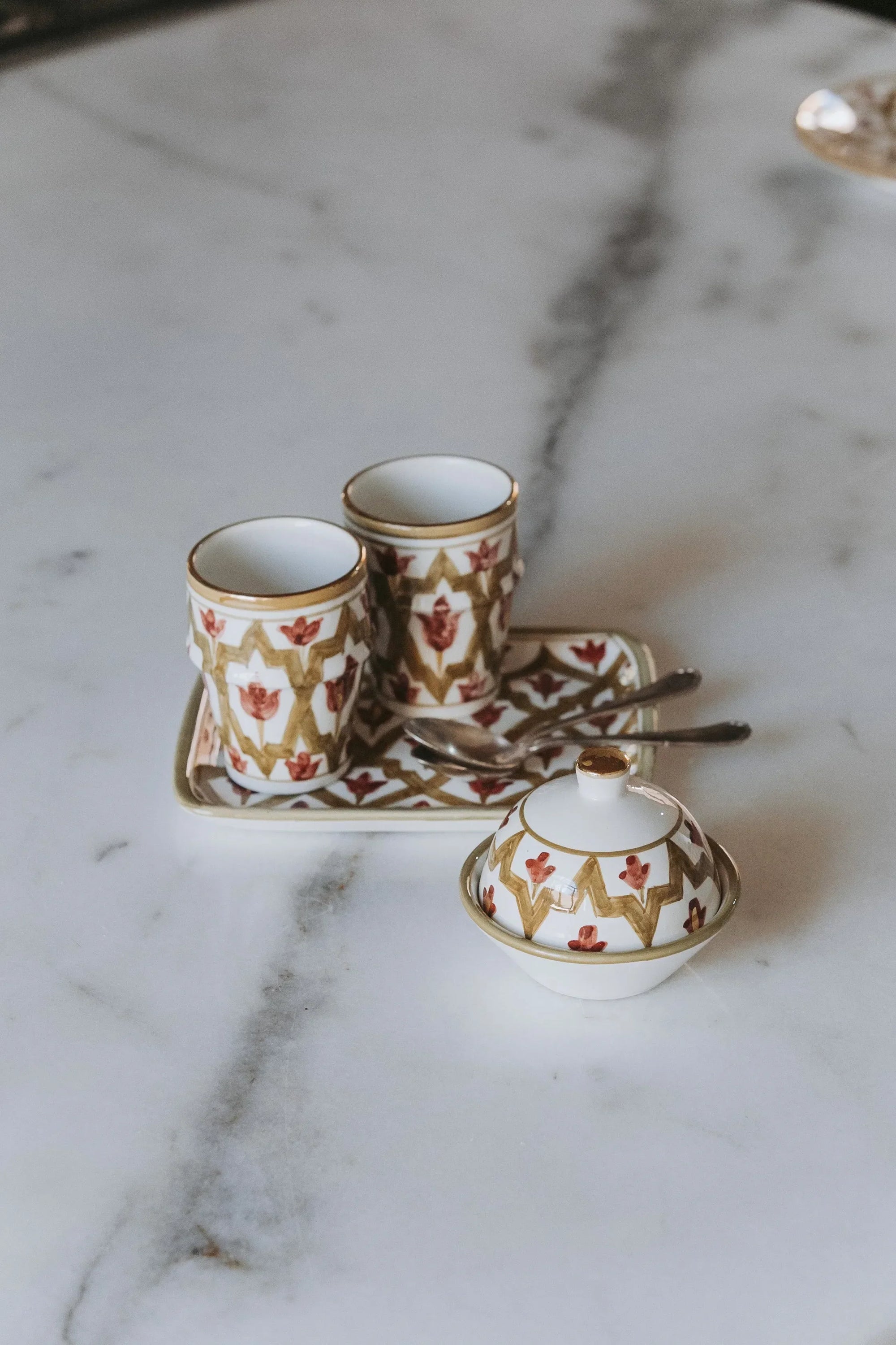 Medium Cup - Khaki Aubergine Gold