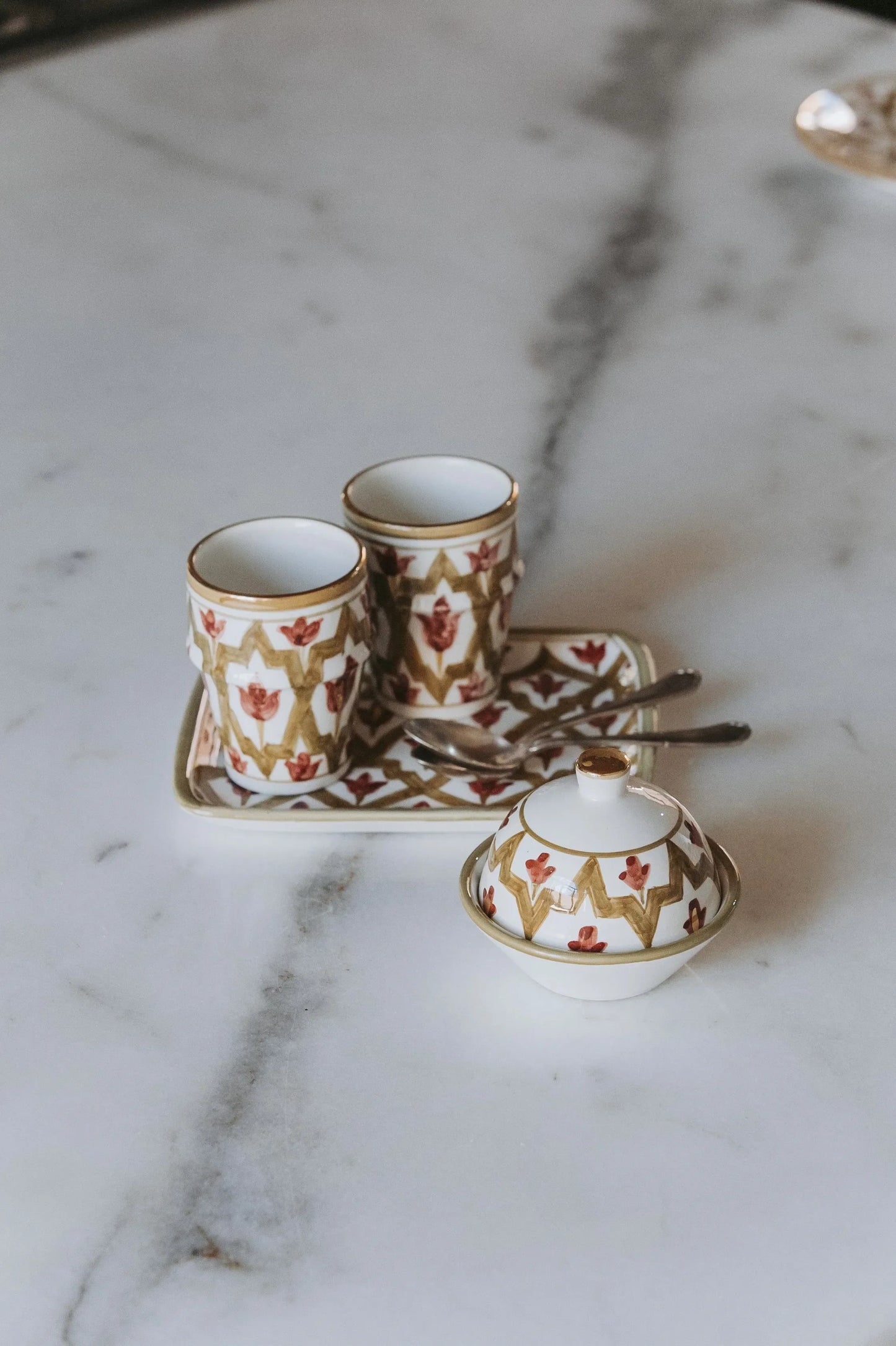 Medium Cup - Khaki Aubergine Gold