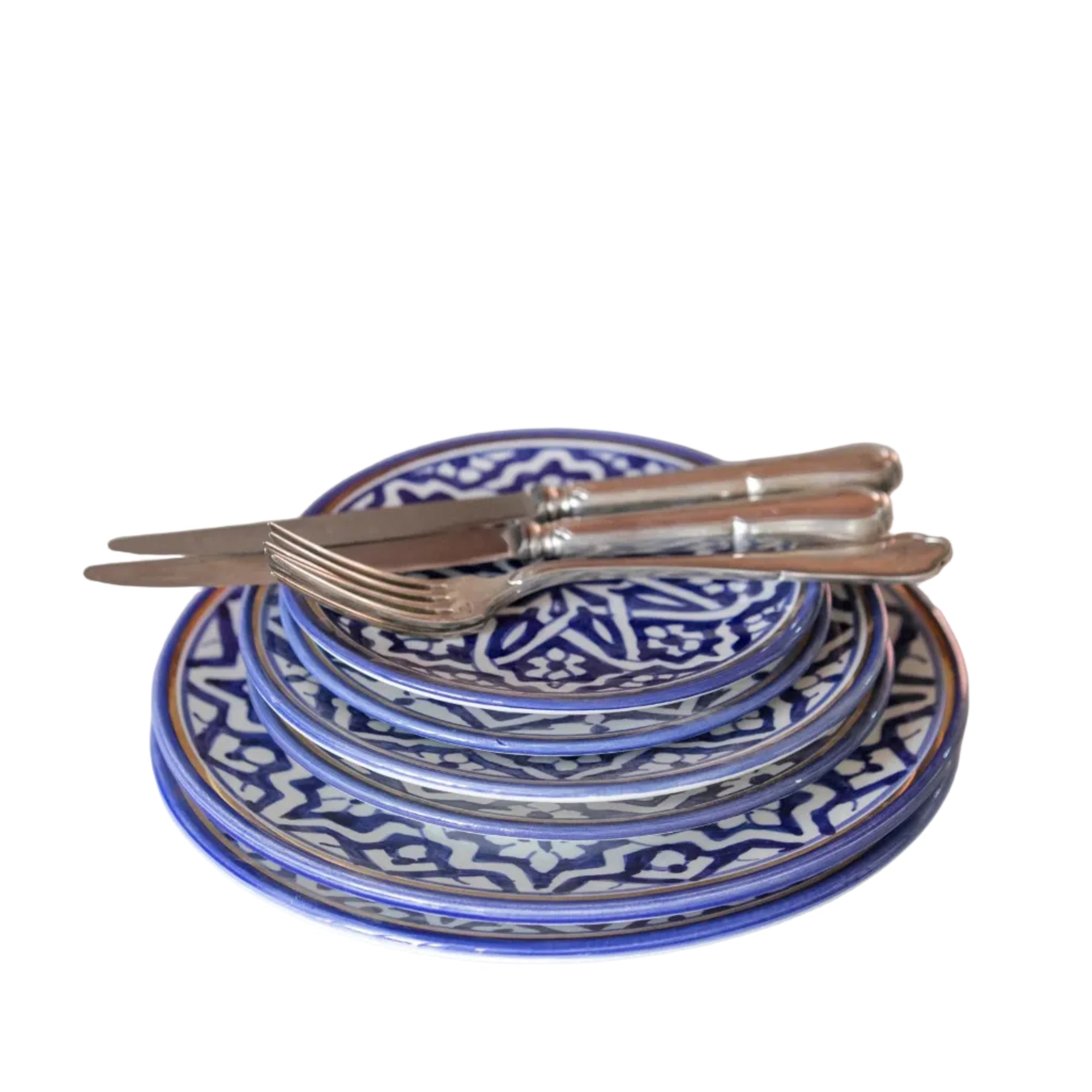 Dinner Plate - Fassia Blue Majorelle Gold