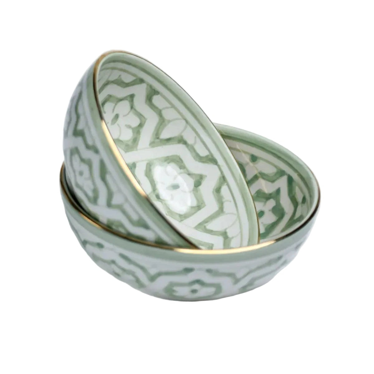 Large Shallow Bowl - Fassia Mint Gold