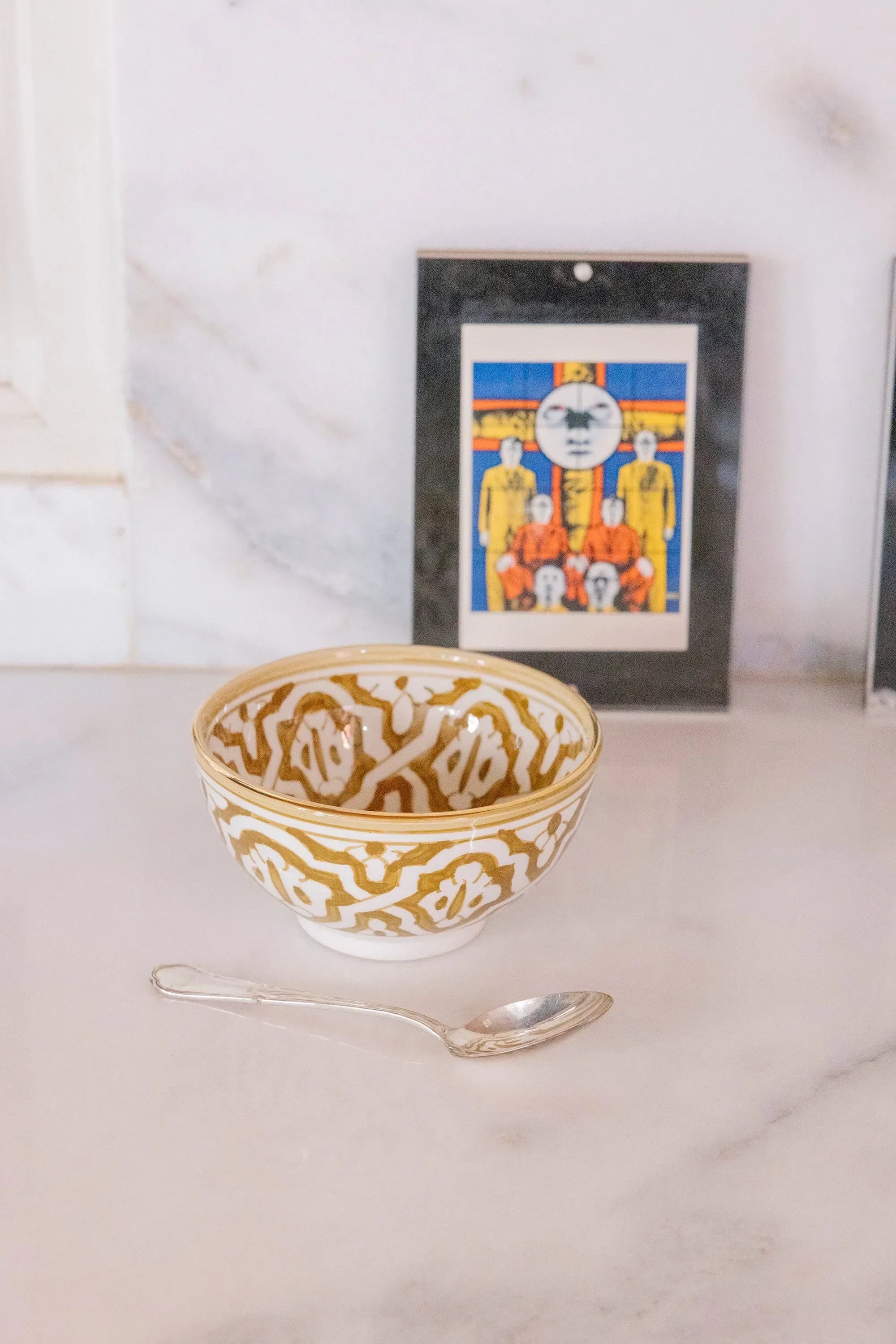 Round Salad Bowl - Fassia Khaki Gold