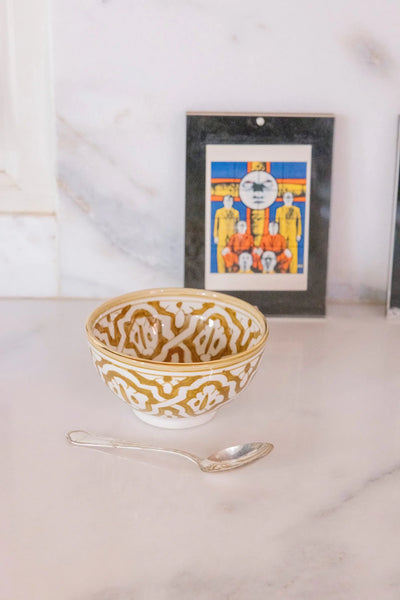 Round Salad Bowl - Fassia Khaki Gold