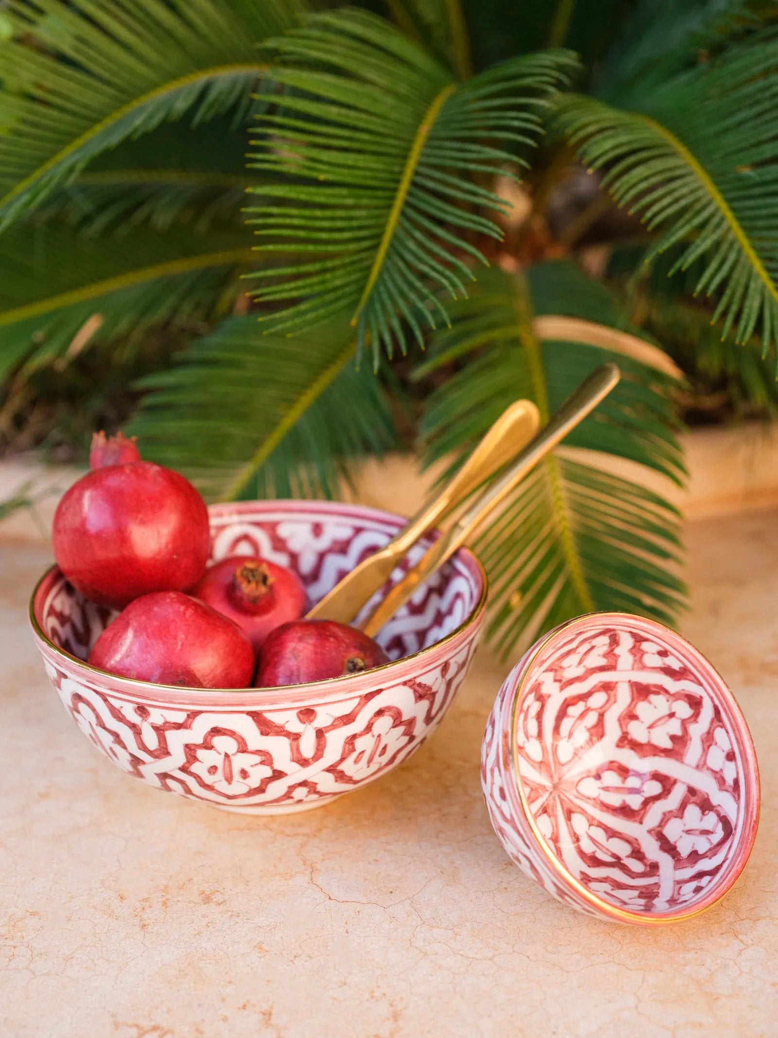 Round Bowl and Salad Bowl - Fassia Aubergine Gold