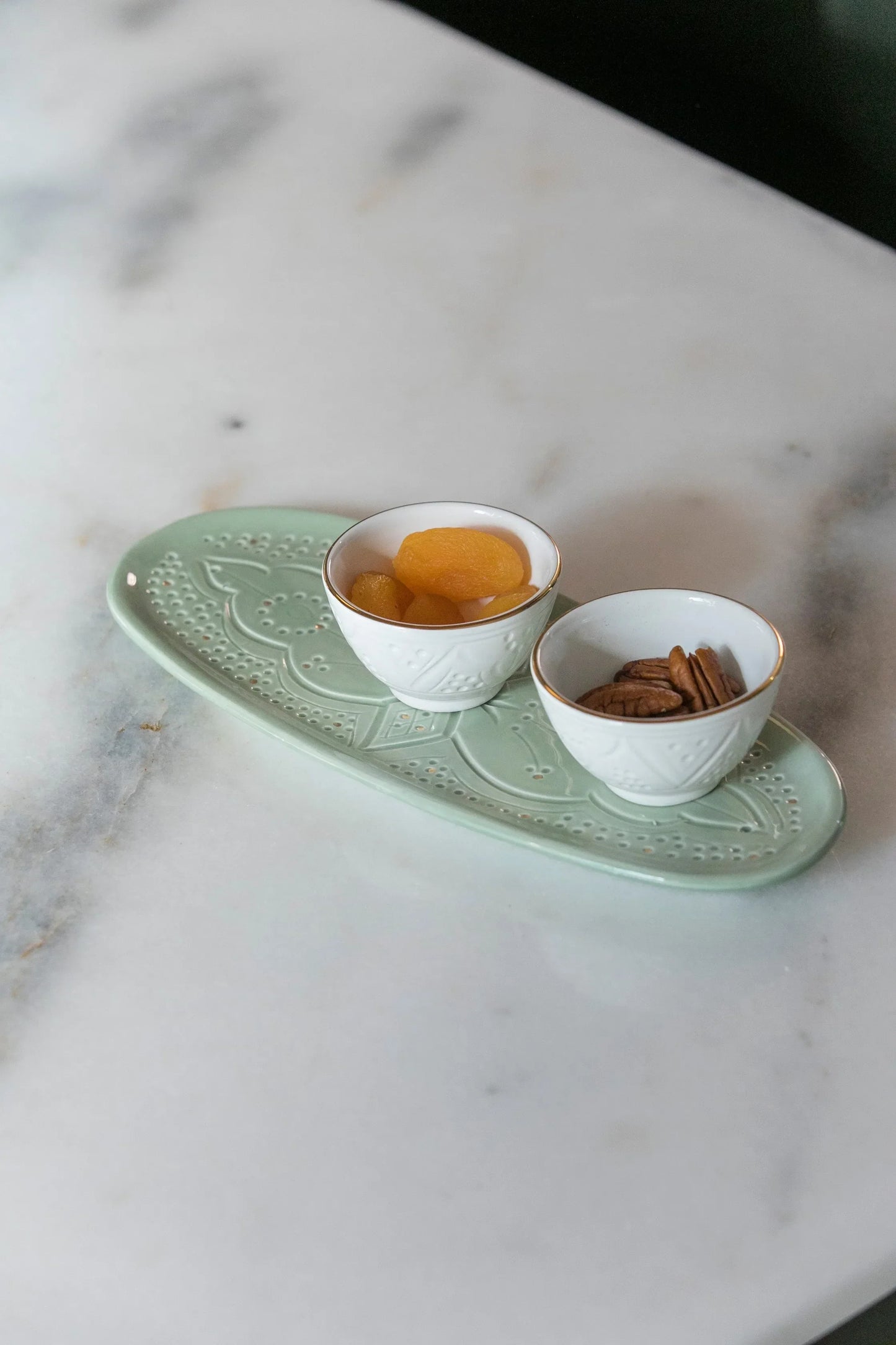 Oval Tray - Mint Gold Imprint