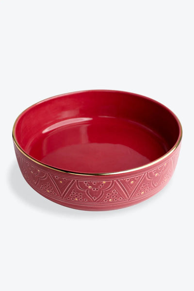 Straight Serving Plate - Aubergine Gold Imprint