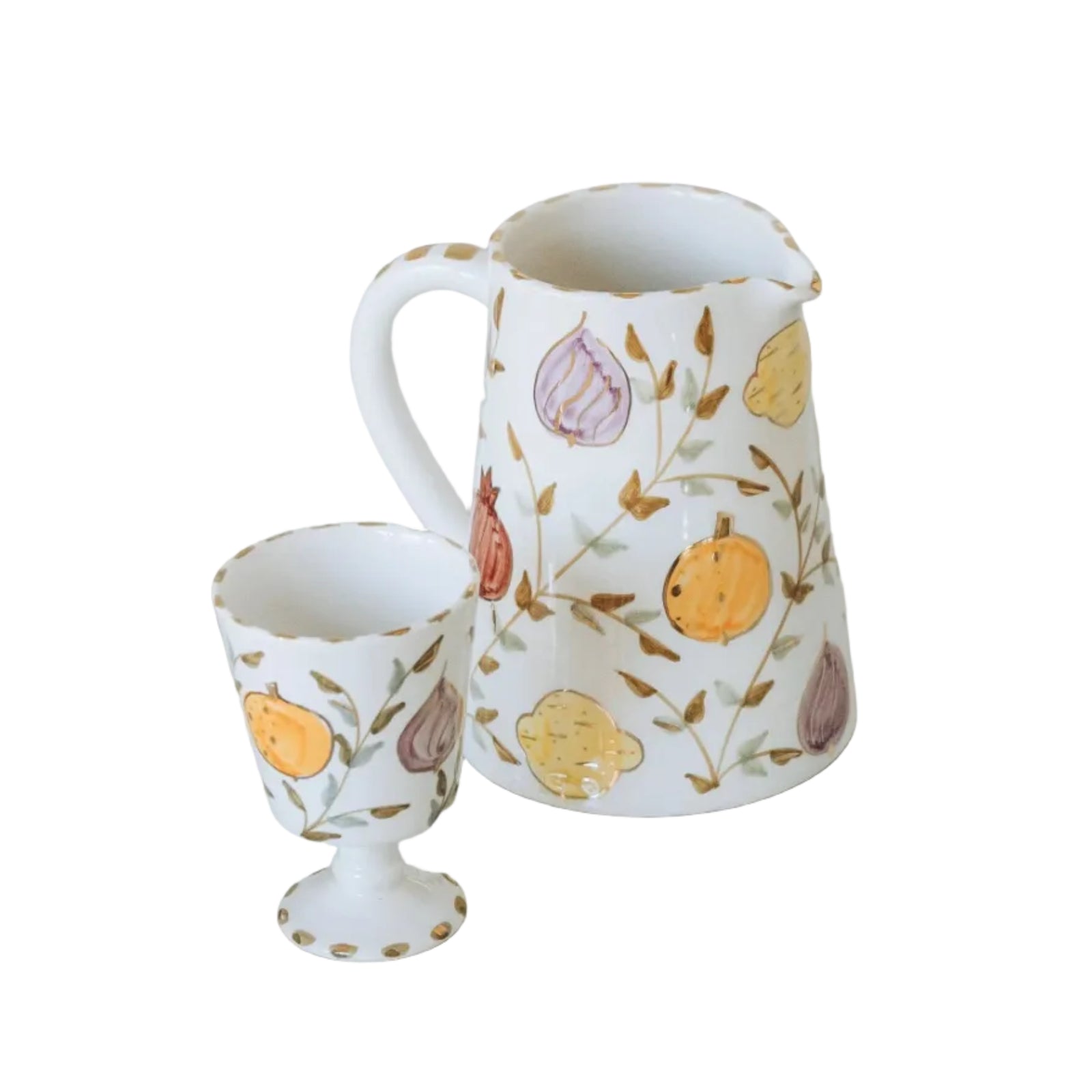 Large Stemmed Glass - Tutti Frutti Gold