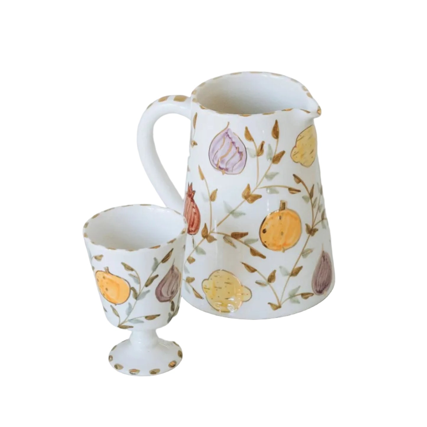 Large Stemmed Glass - Tutti Frutti Gold