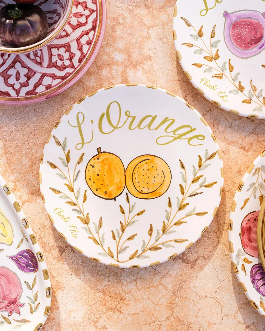 Set of 4 Medium Plates - Tutti Frutti Gold