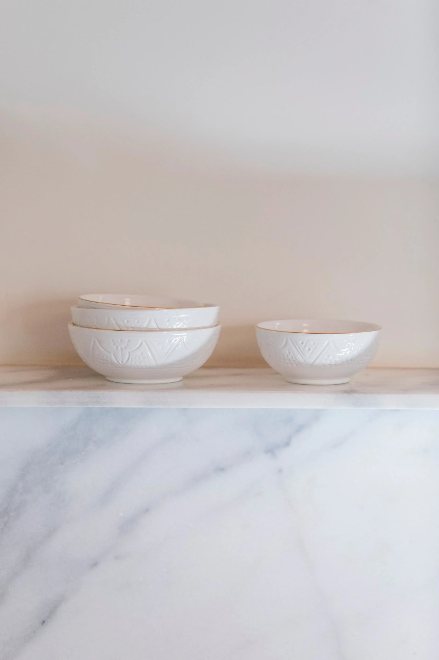 Shallow Bowl - White Gold Imprint