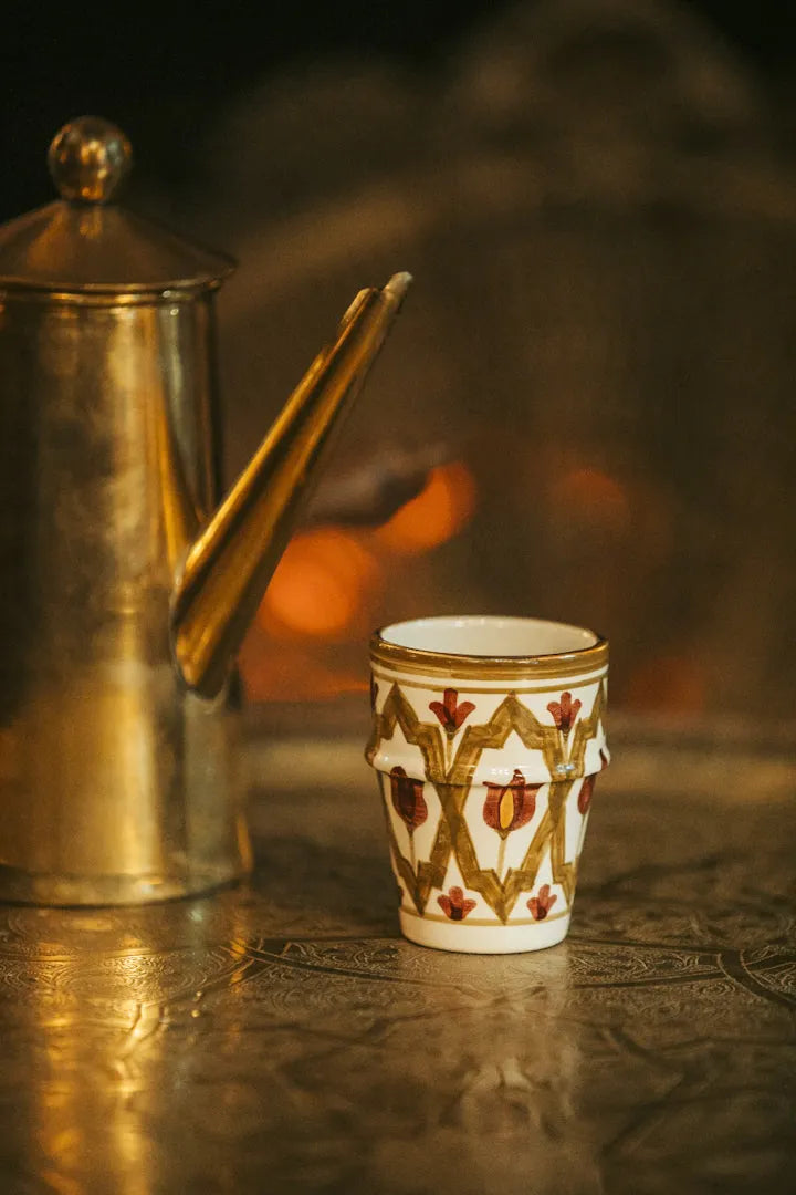 Medium Cup - Khaki Aubergine Gold
