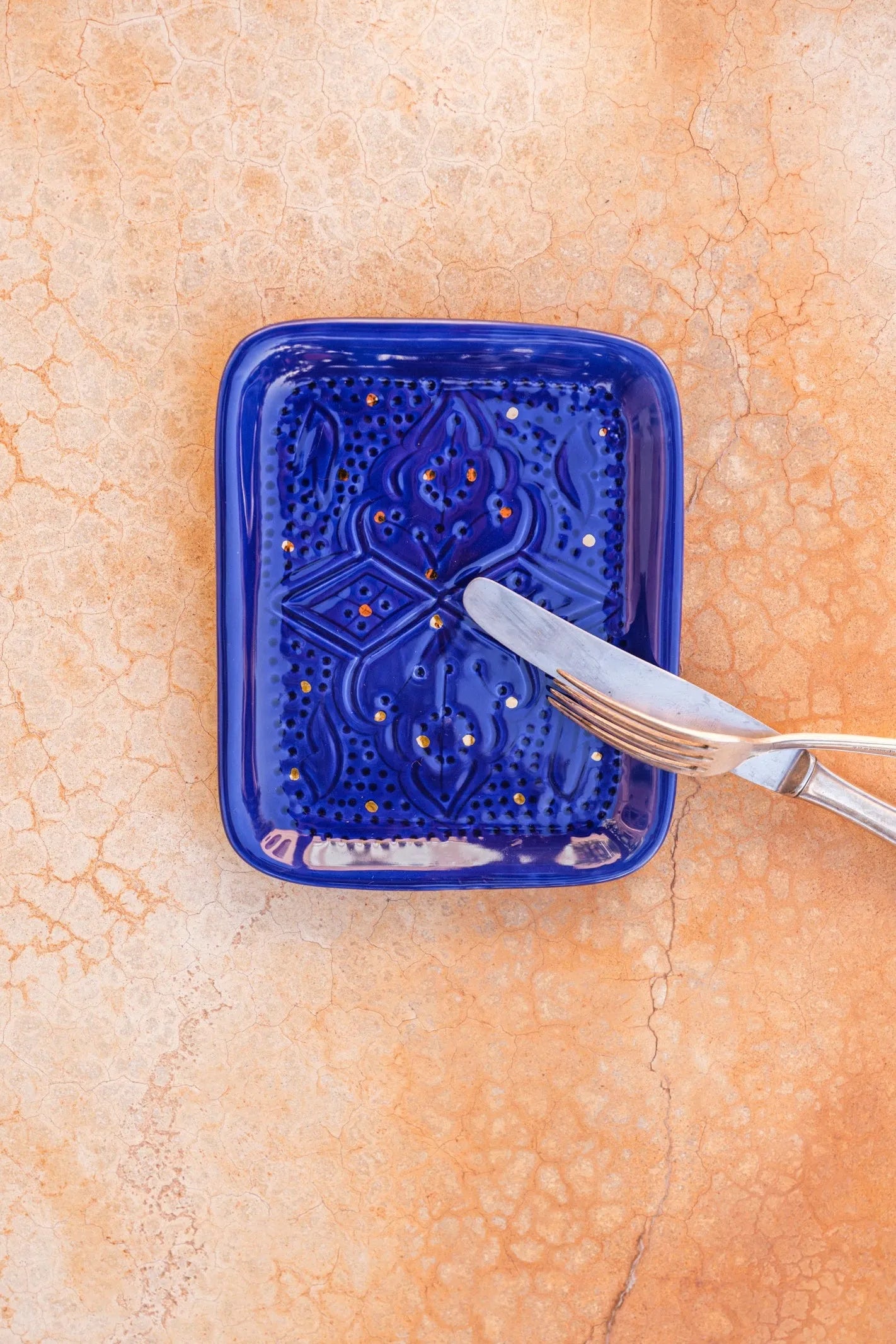 Small Tray - Majorelle Blue Gold Print