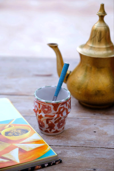 Small Coffee Cup - Gold Rose Garden Flower