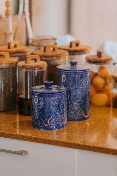Boxes - Majorelle Blue Gold Print