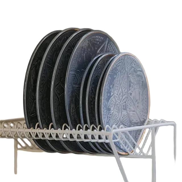 Dinner Plate - Blue Stone Gold Imprint