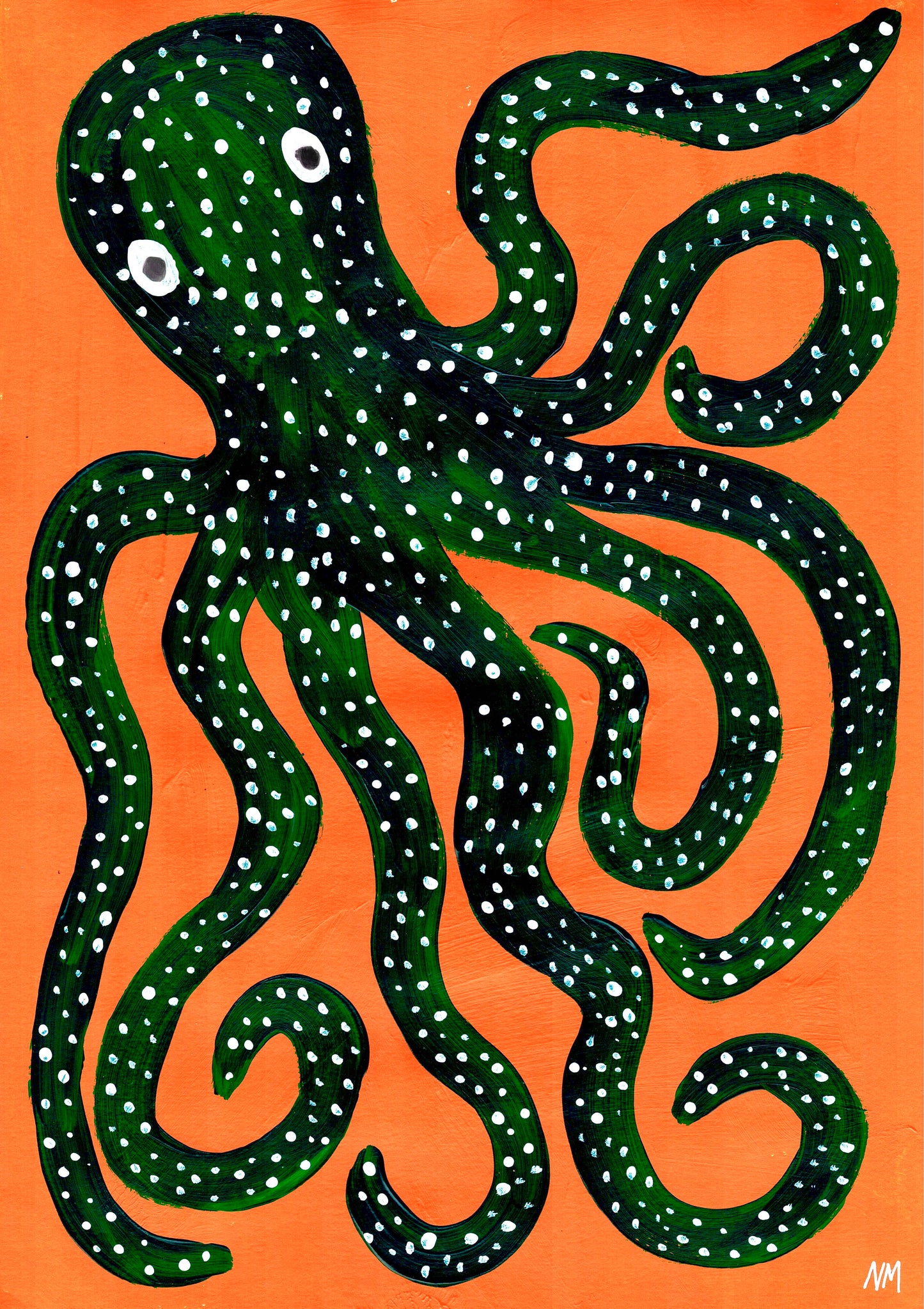 Green Octopus Print