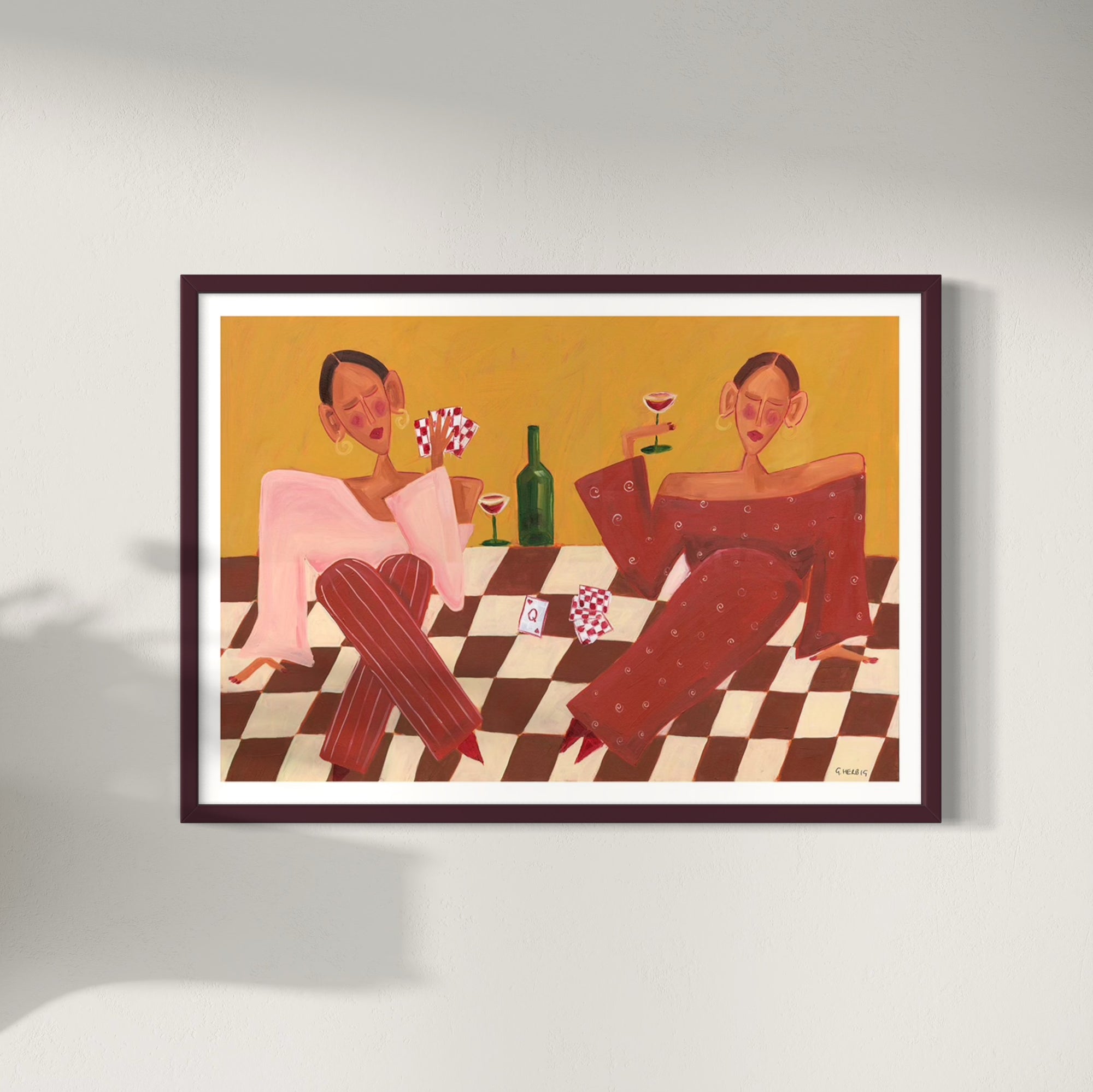 Afternoon of Wine &  Cards Art Print