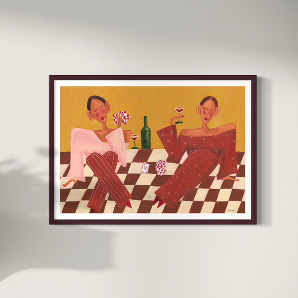 Afternoon of Wine &  Cards Art Print