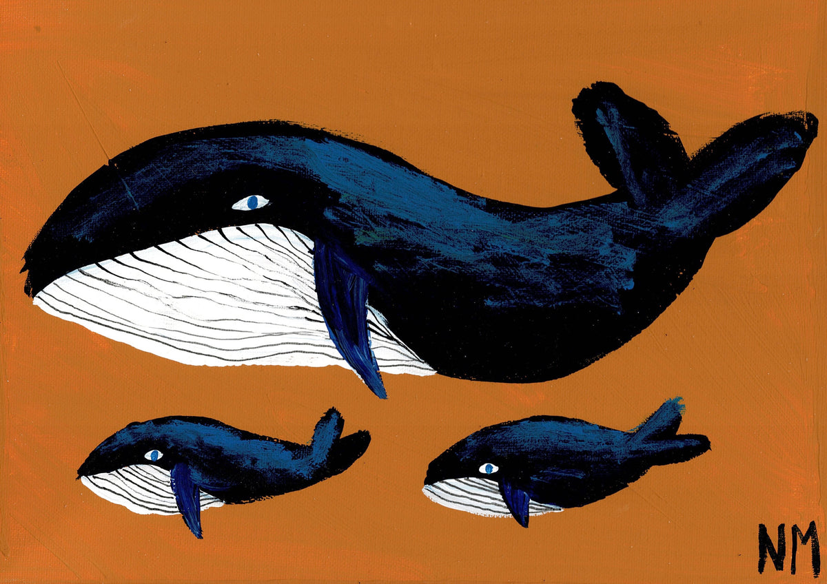 Whale Family of Four Print