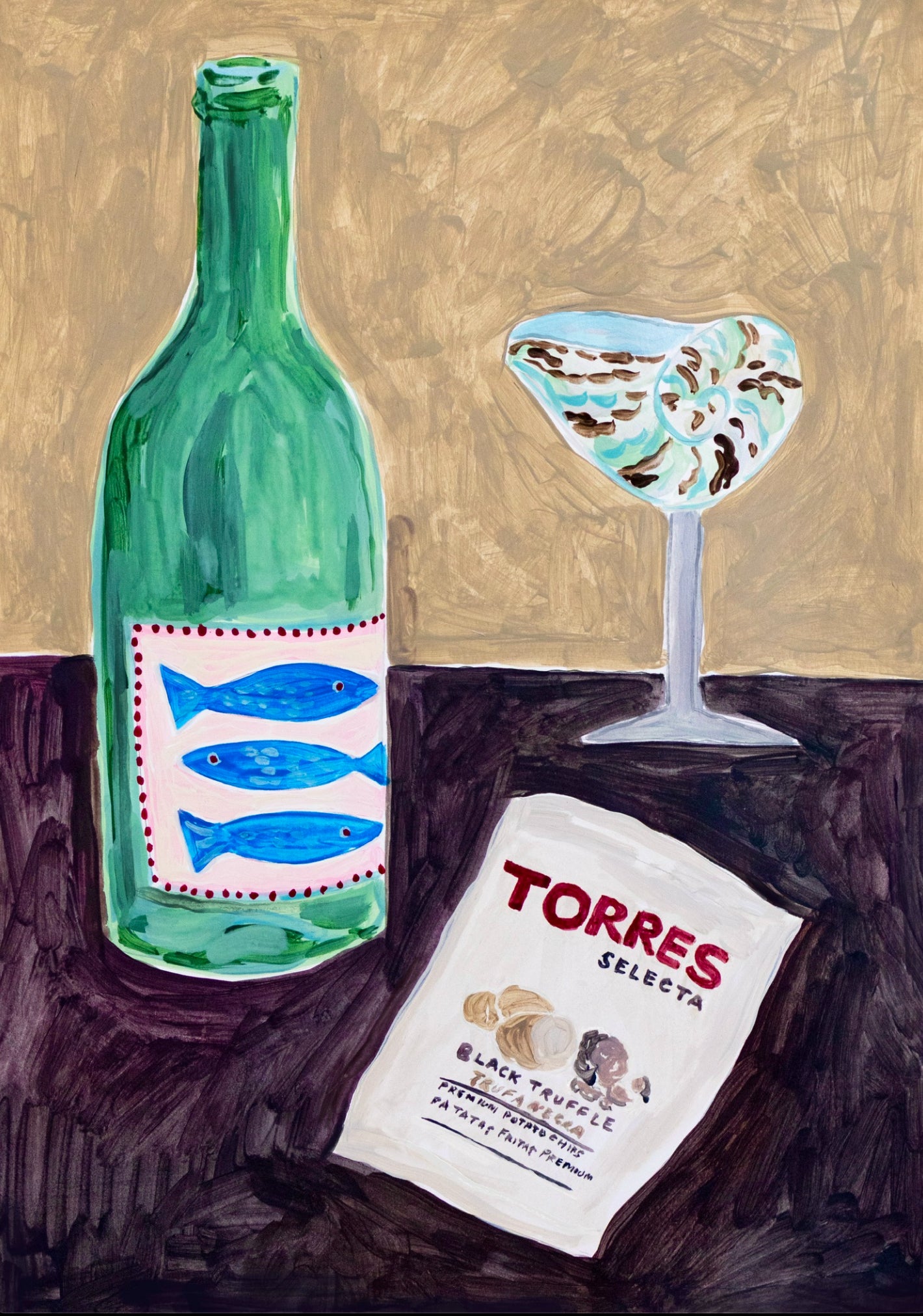 Wine and Crisps Print
