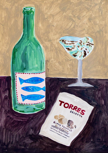 Wine and Crisps Print