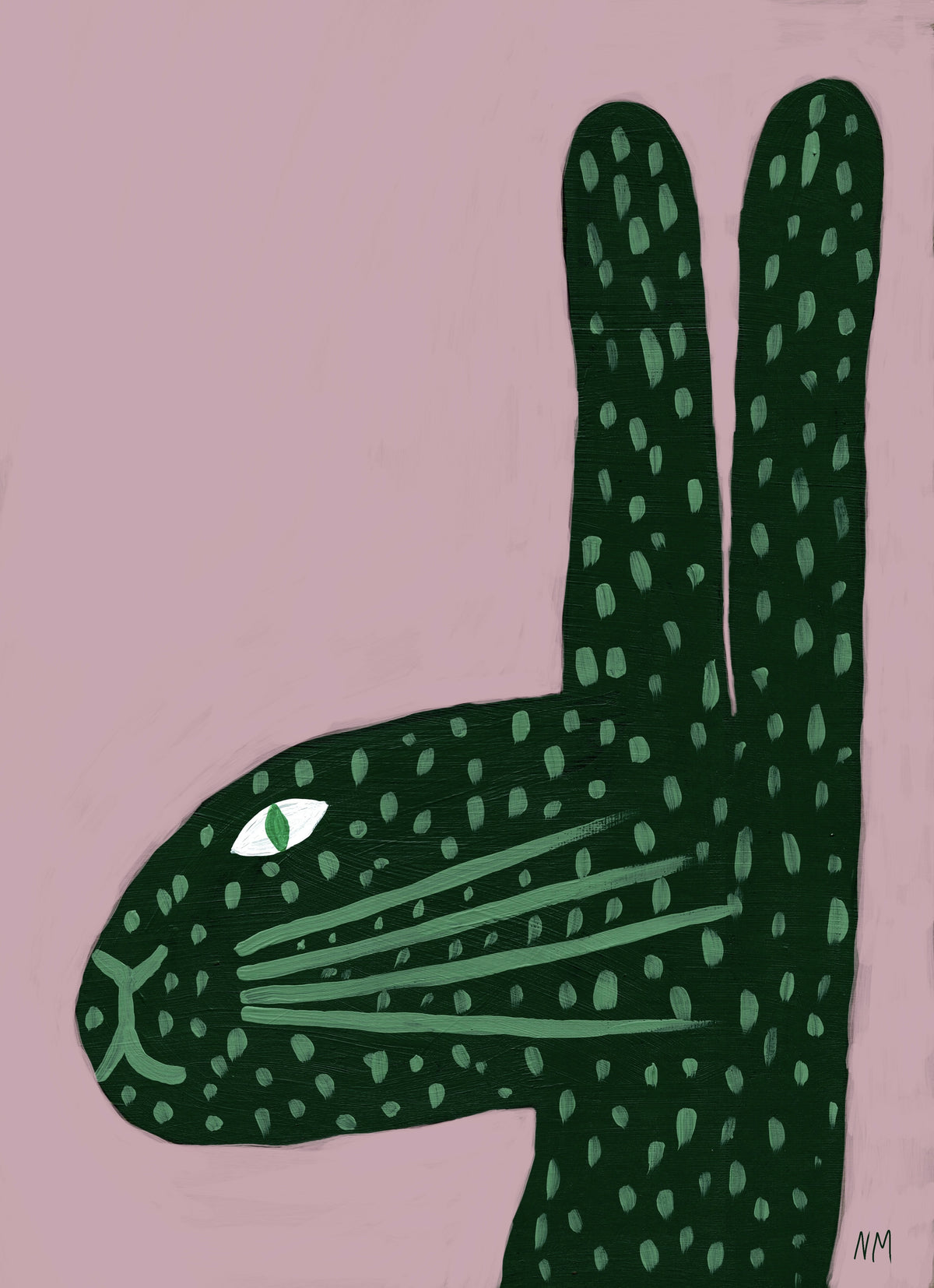 Green Rabbit Print