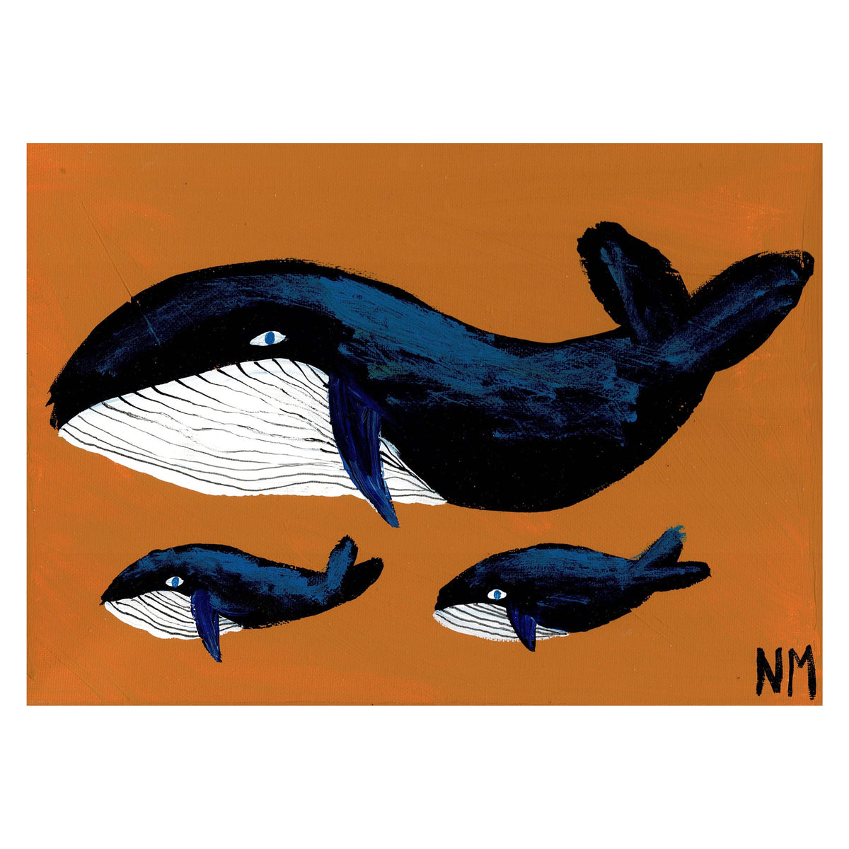 Whale Family of Four Print