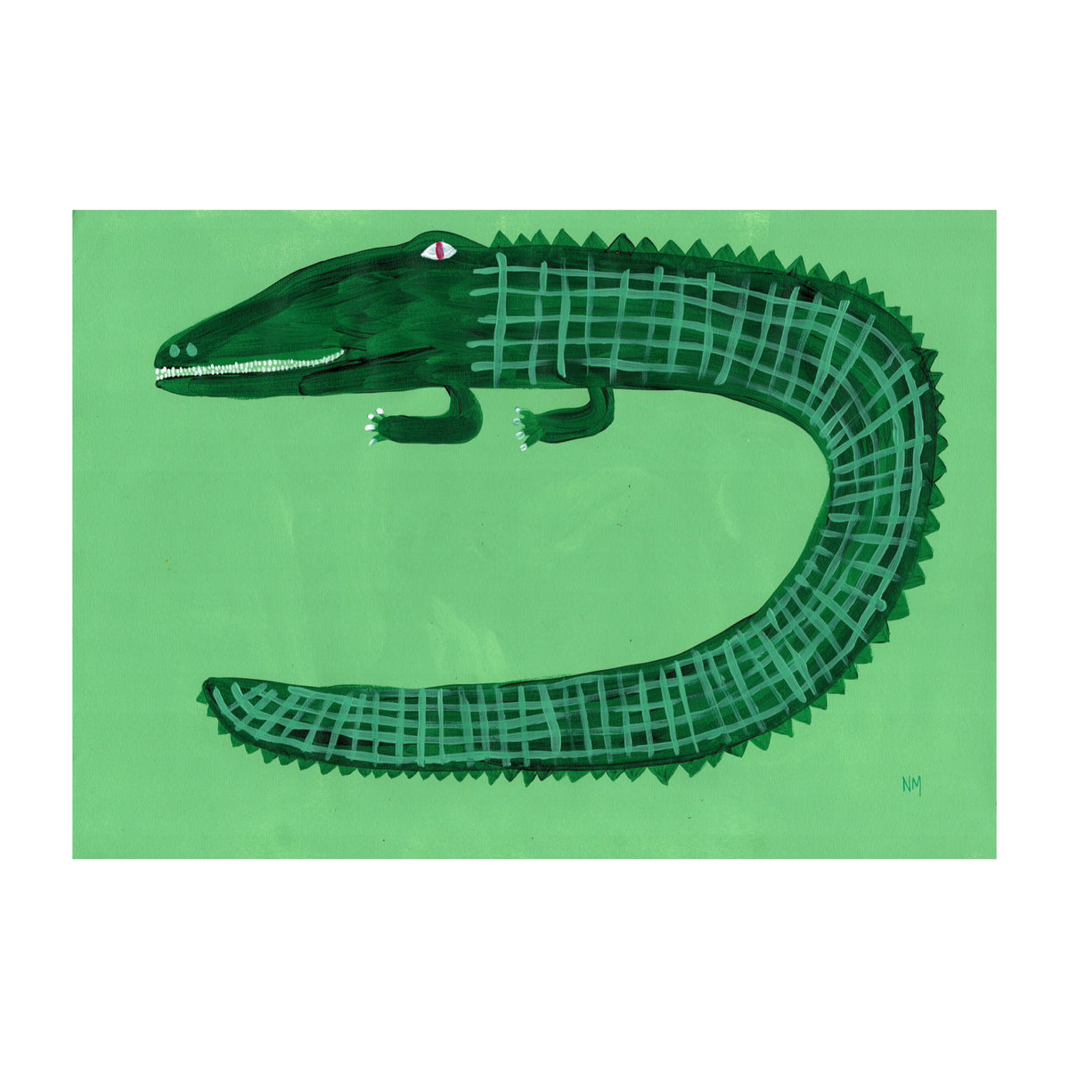 Green Crocodile Print