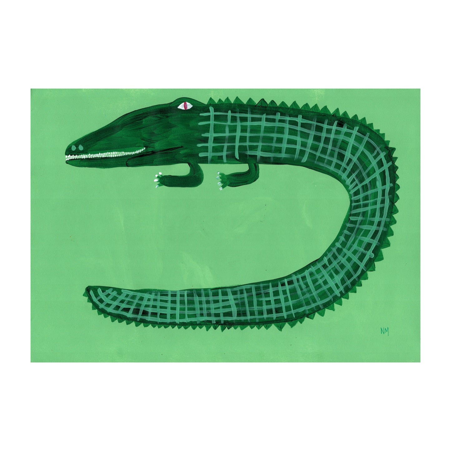 Green Crocodile Print