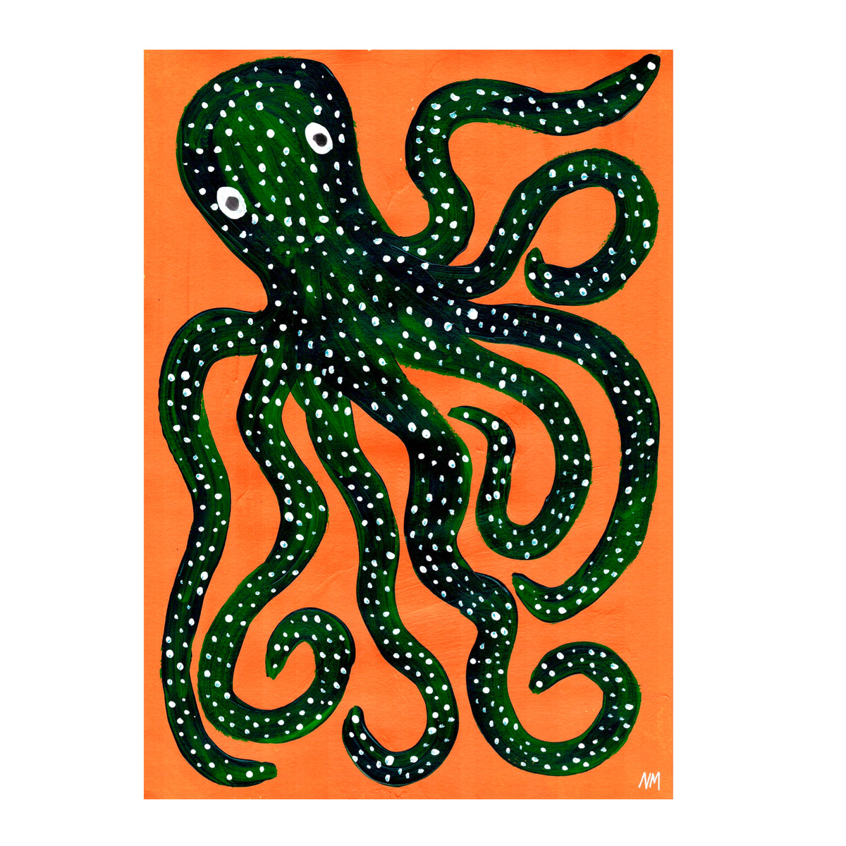 Green Octopus Print