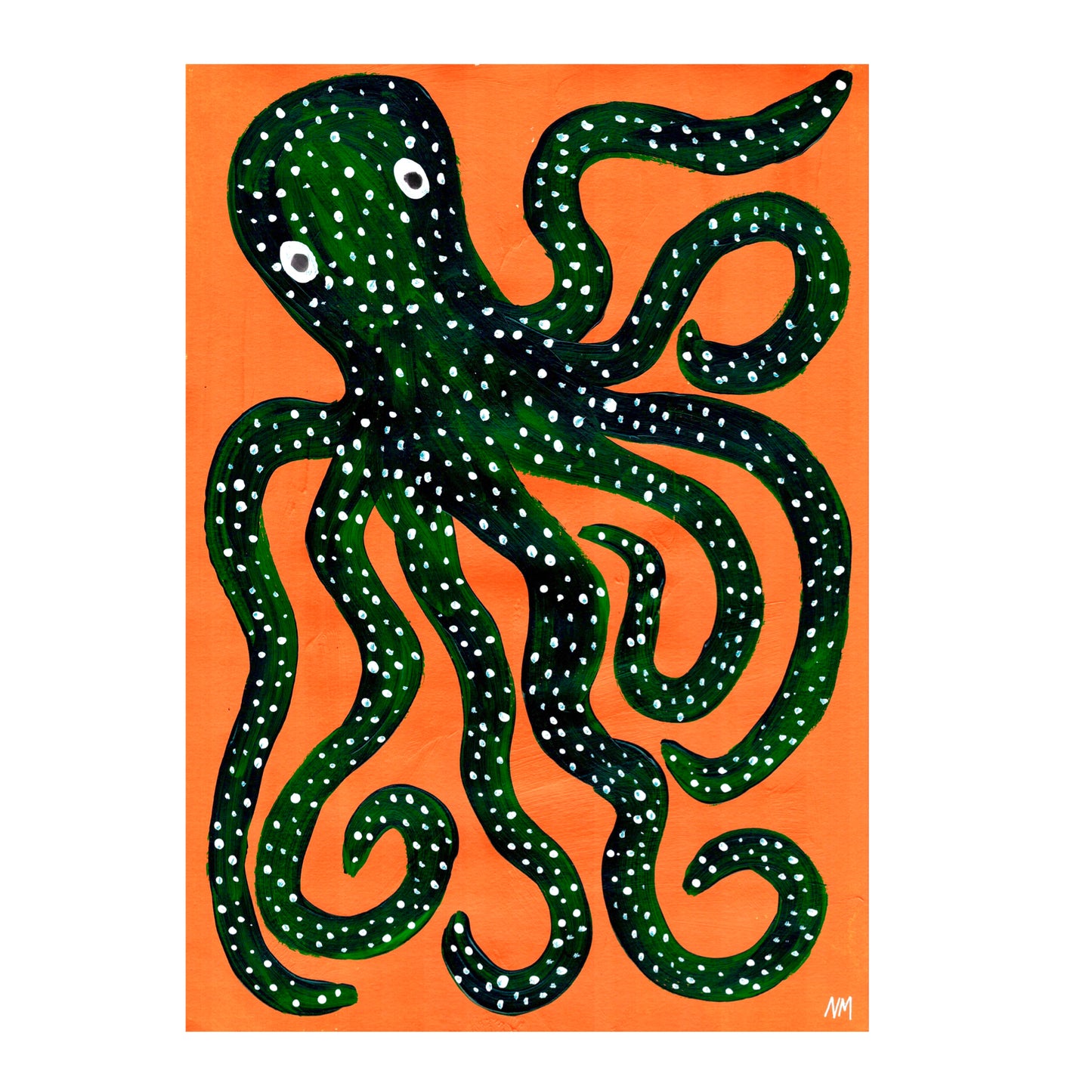 Green Octopus Print