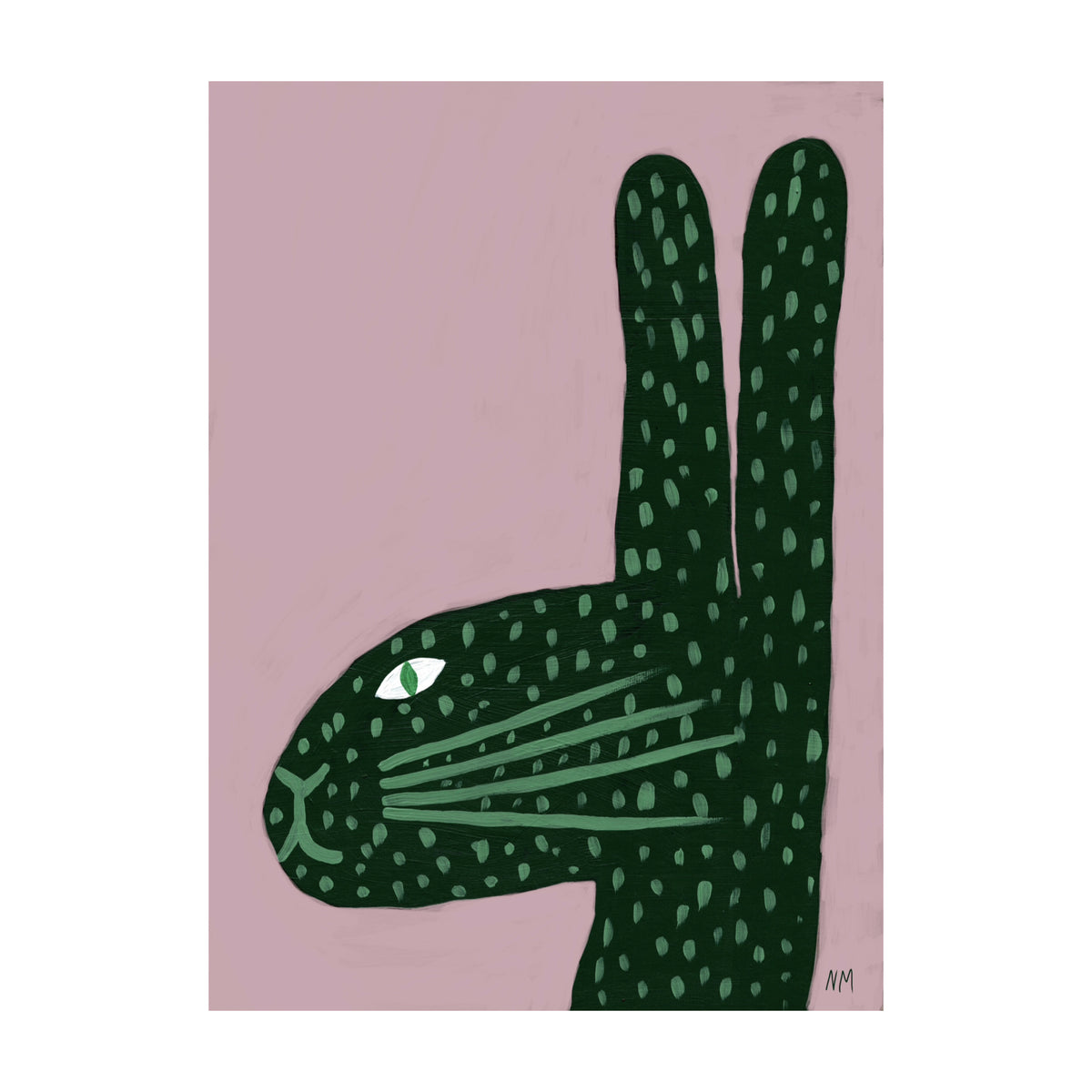 Green Rabbit Print