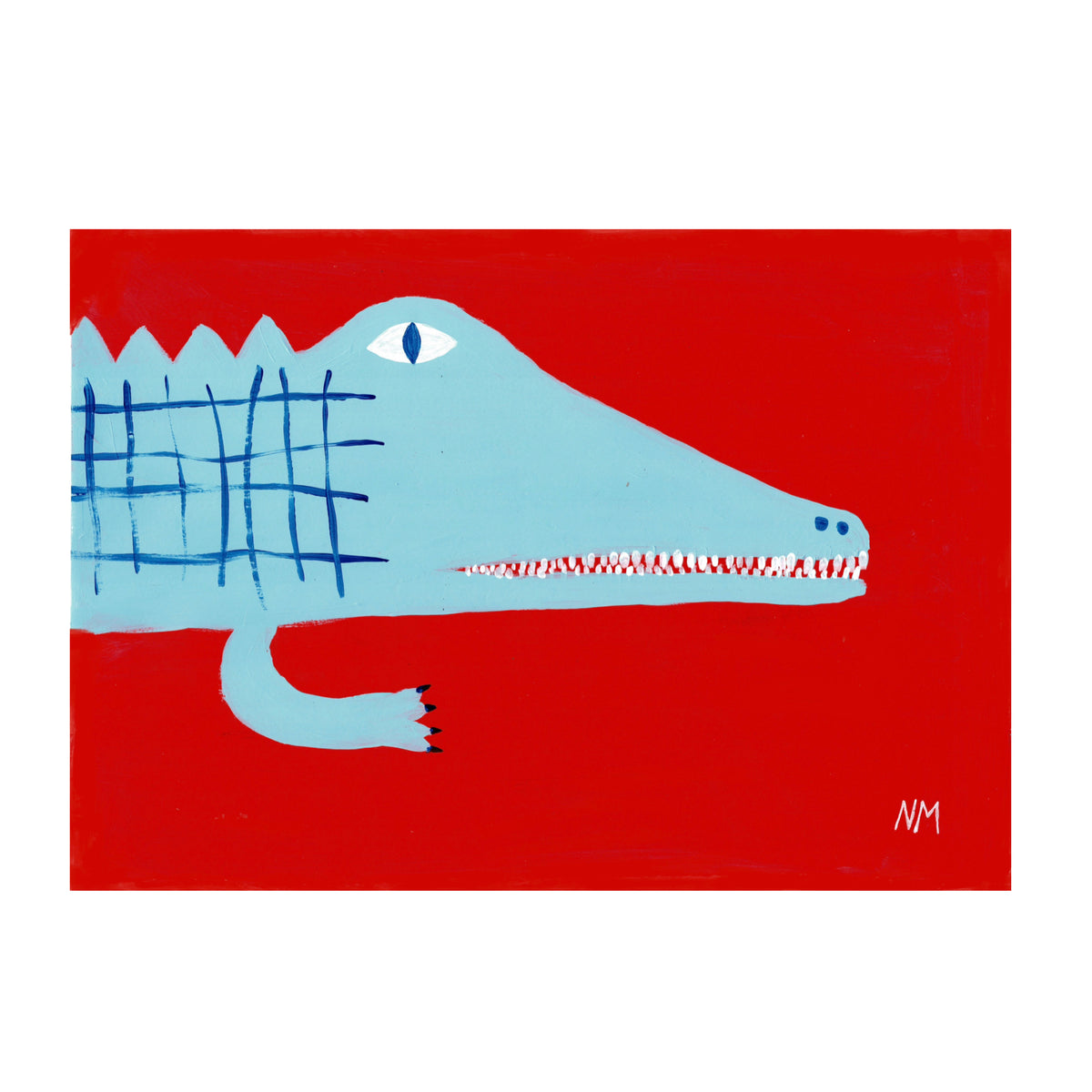 Blue Crocodile Print