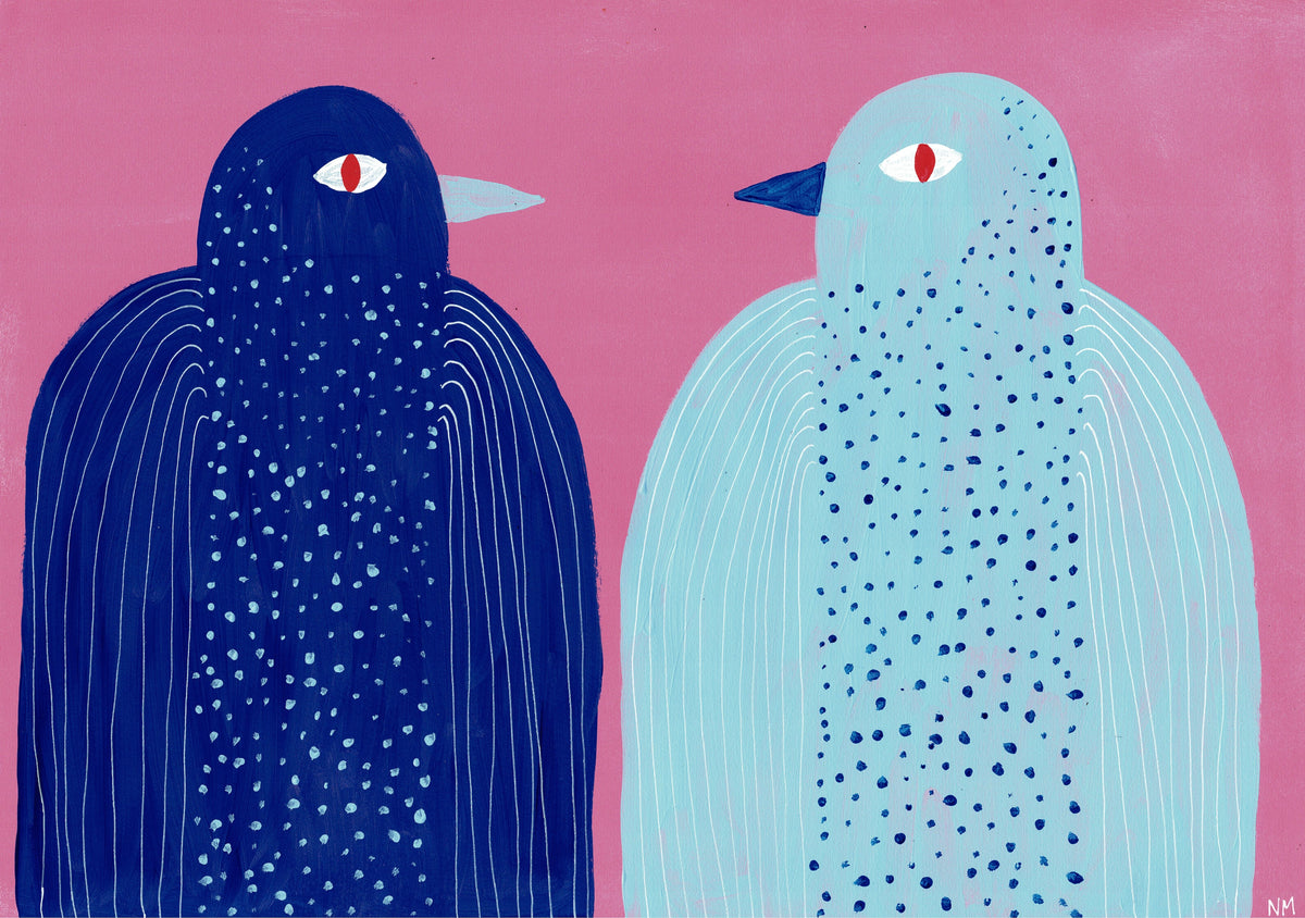 Two Blue Birds Print