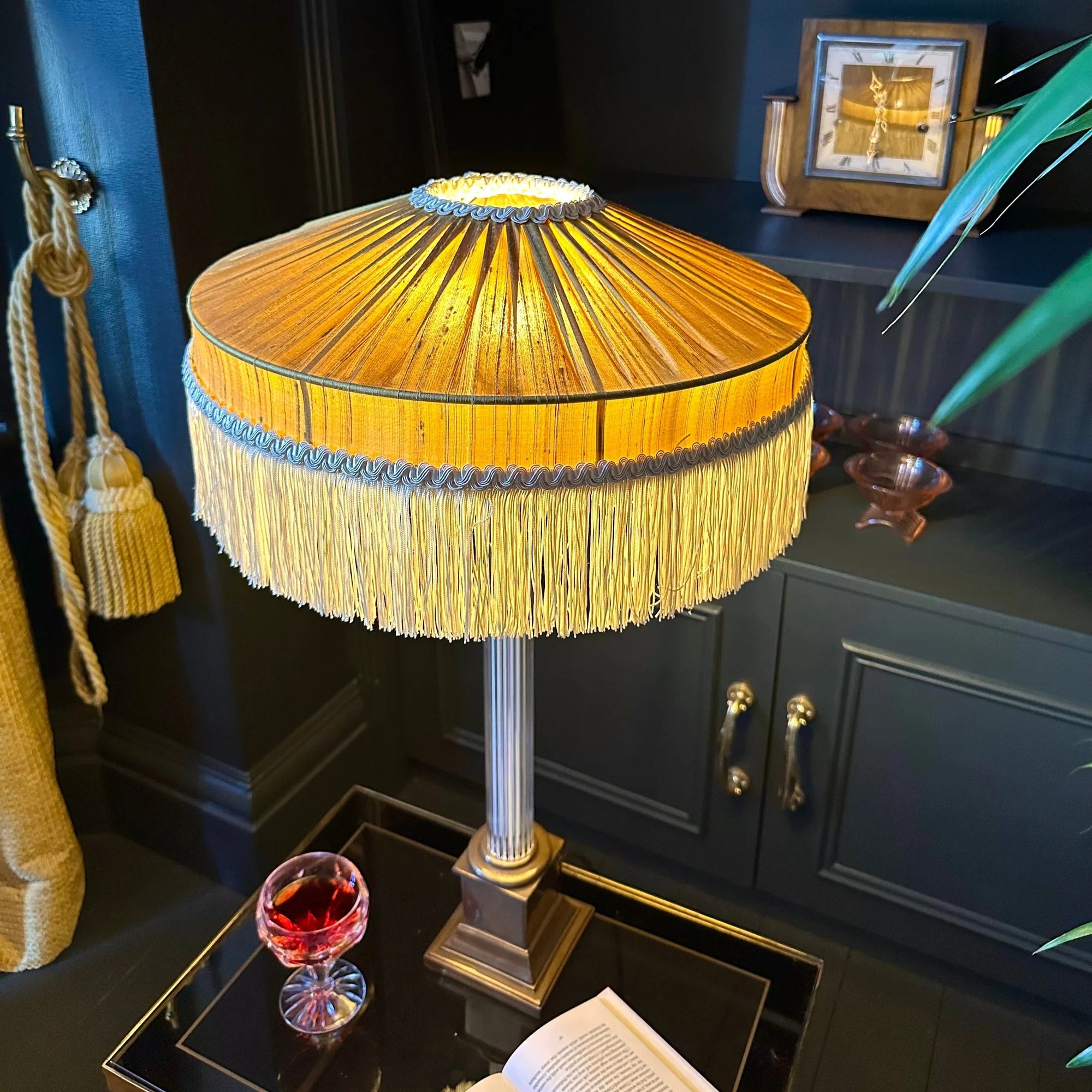 The Peggy Silk Fringed Lampshade - Gold