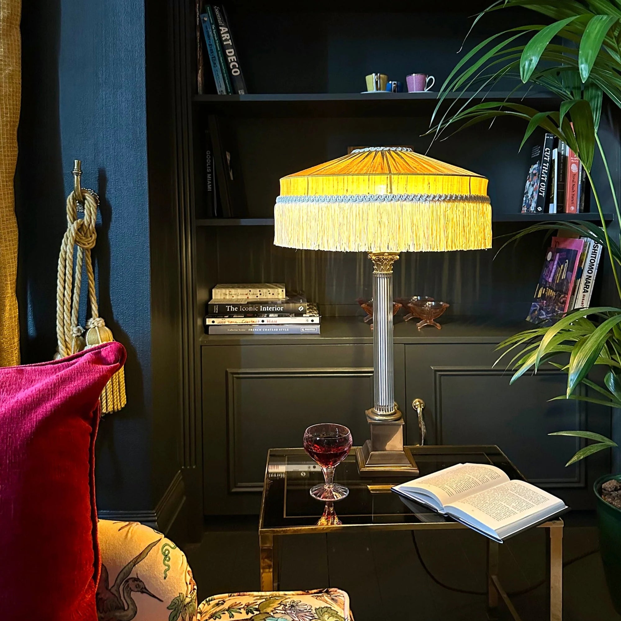 The Peggy Silk Fringed Lampshade - Gold