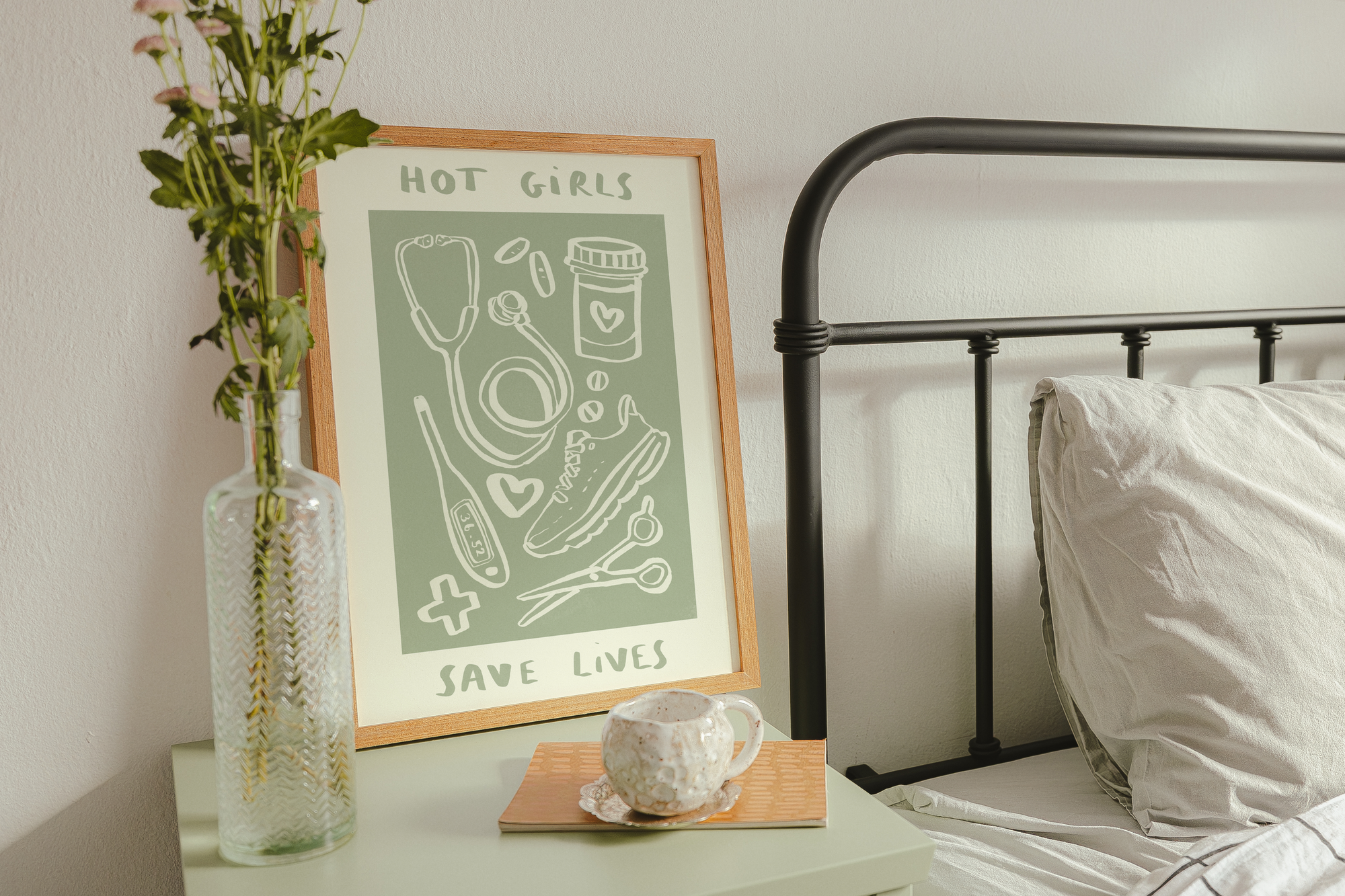 Hot Girls Save Lives - Nurse (Running Shoes) Print